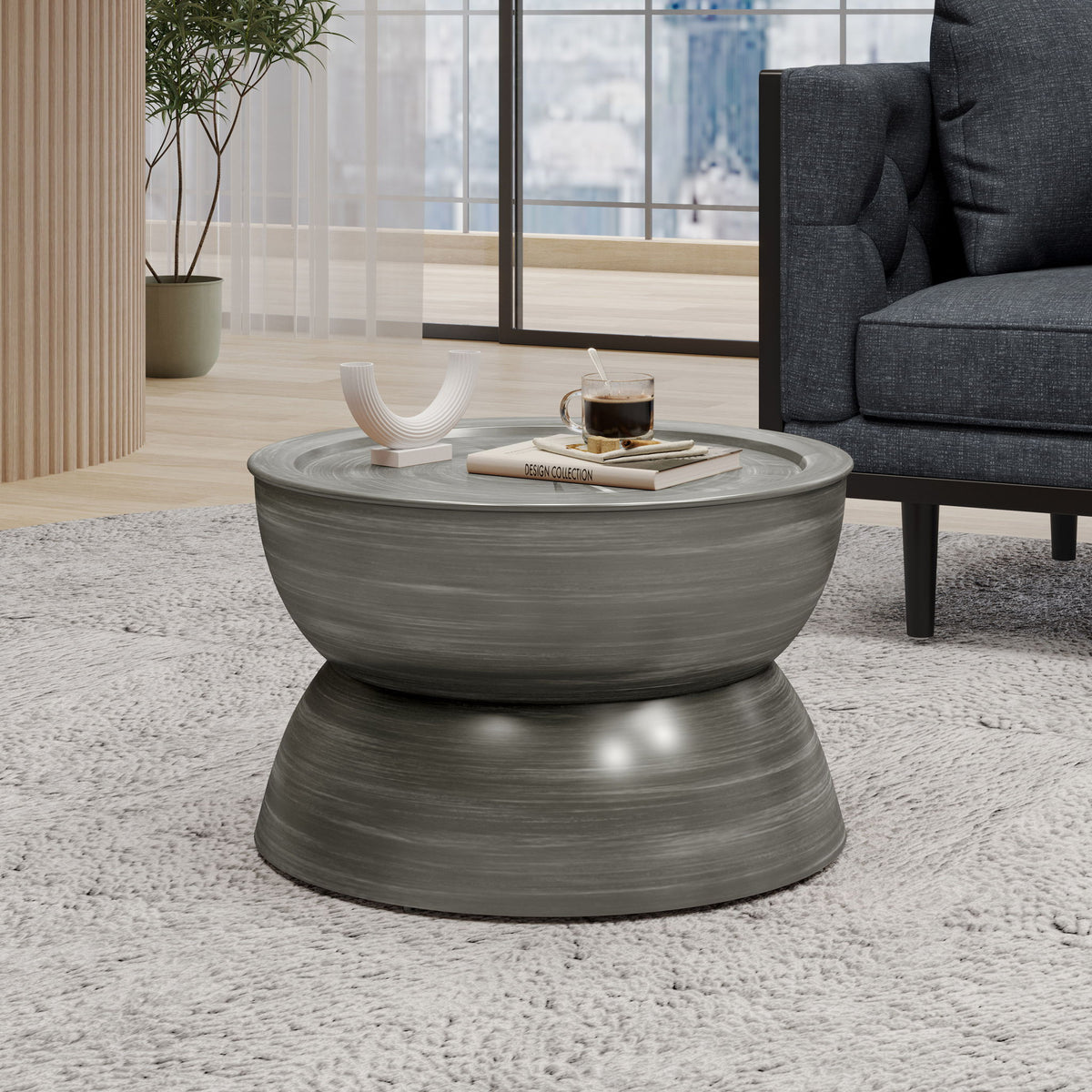 Sparling - Modern Iron Hourglass Coffee Table