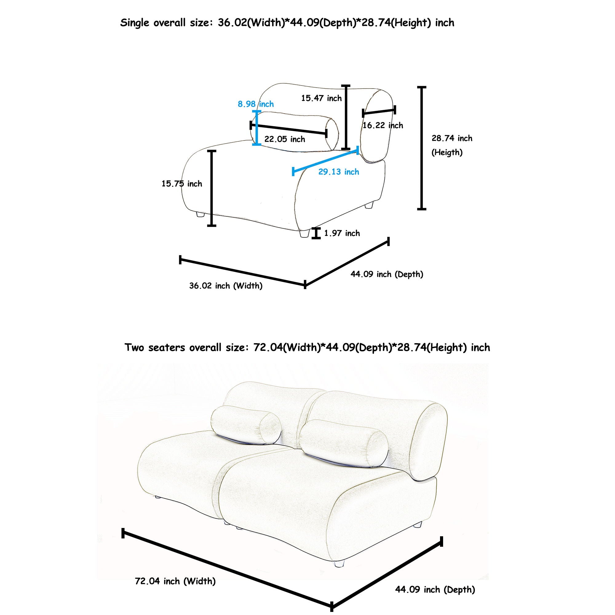 Modern L-Shaped Modular Sofa Set High Comfort Chenille Fabric
