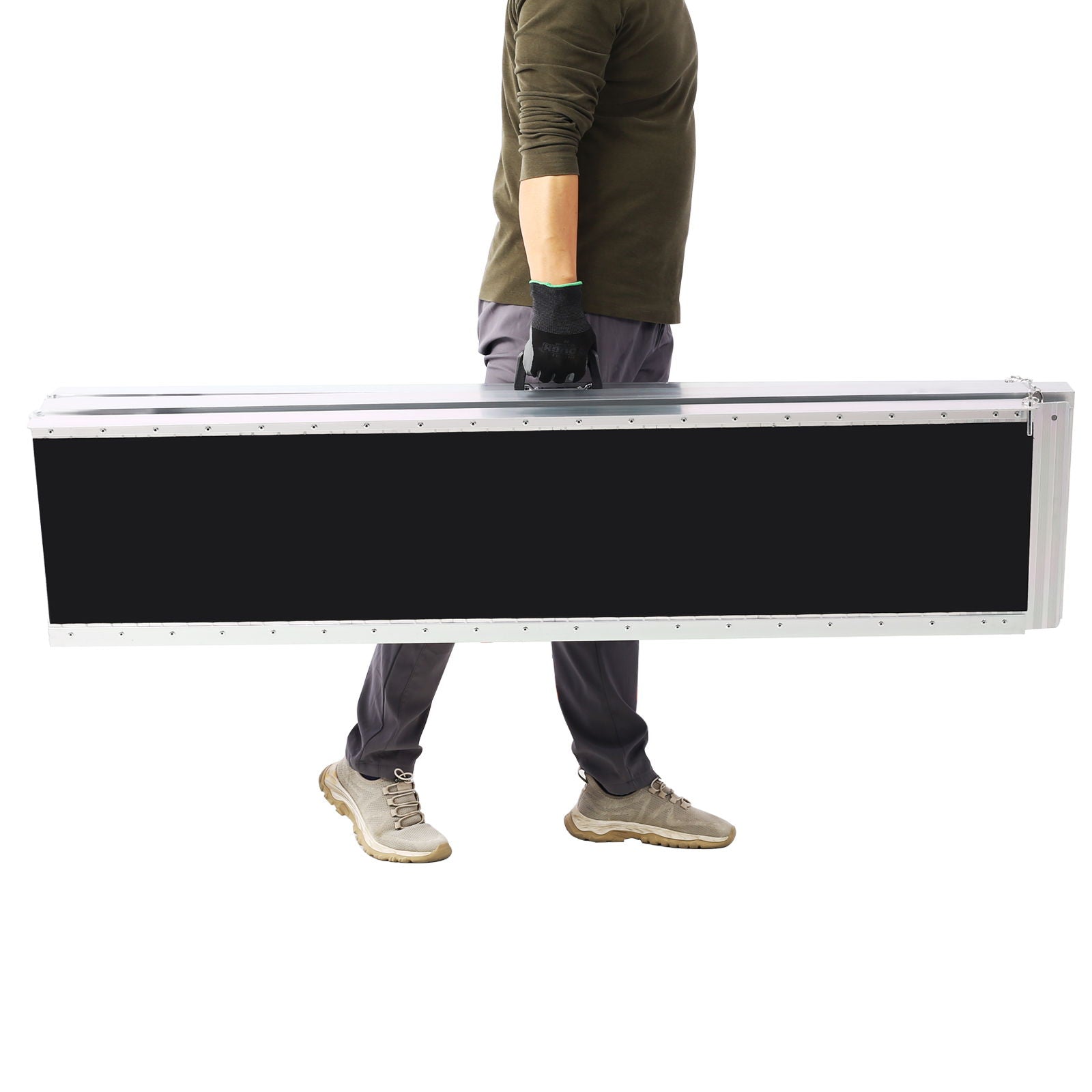 Portable And Foldable Wheelchair Ramp With Non Skid Surface