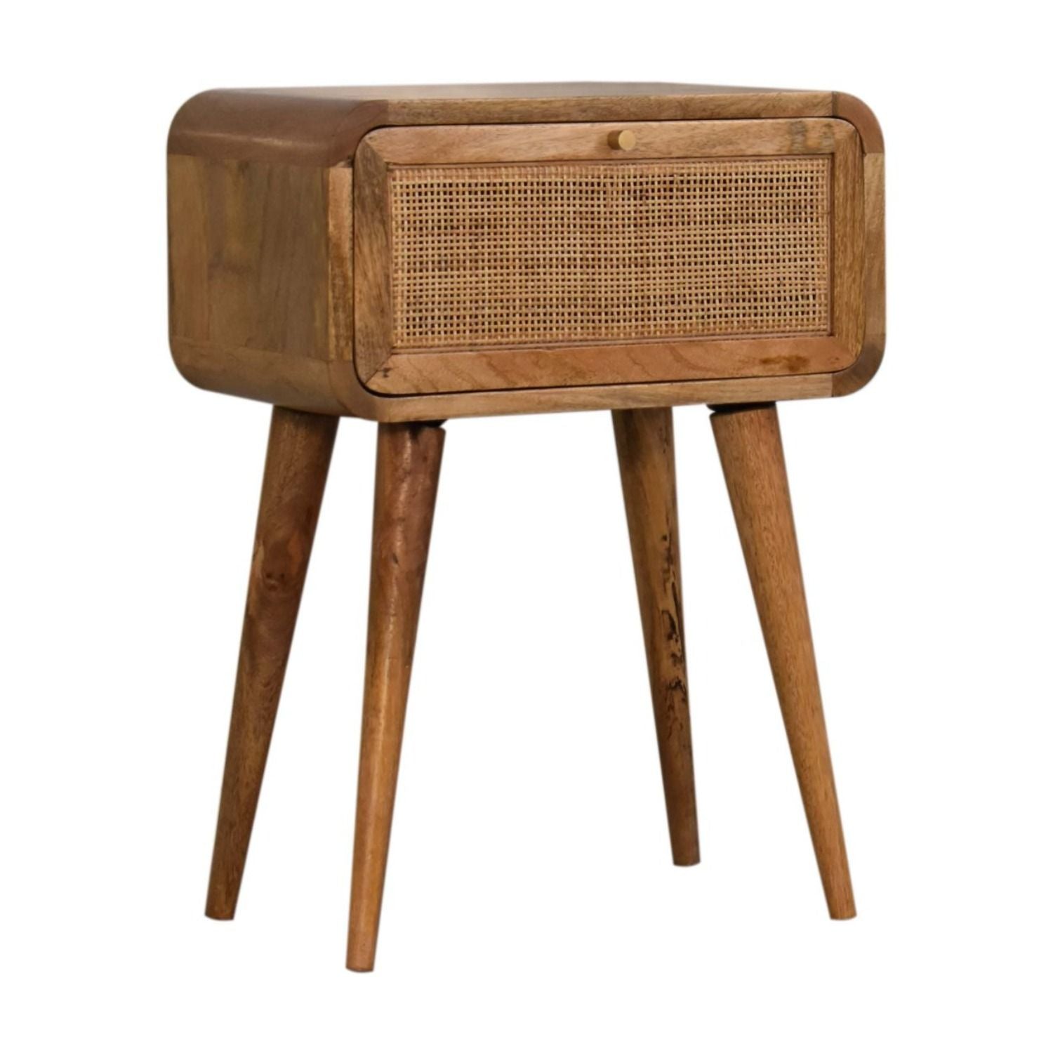 Mini Woven Nightstand - Oak
