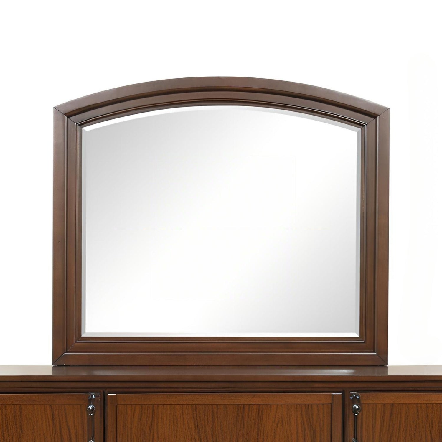 Meade - Arch Mirror With Low Distortion Glass - Dark Cherry