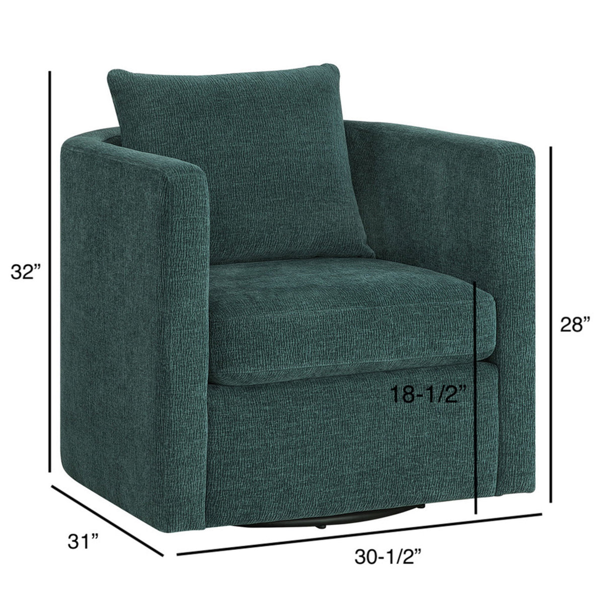Sutton - Swivel Barrel Chair - Peacock