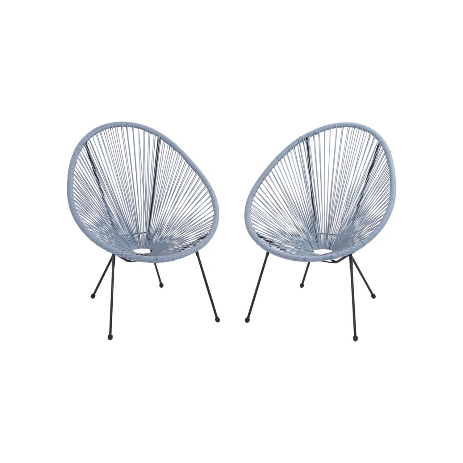 Modern Egg Shaped String Chairs (Set of 2)