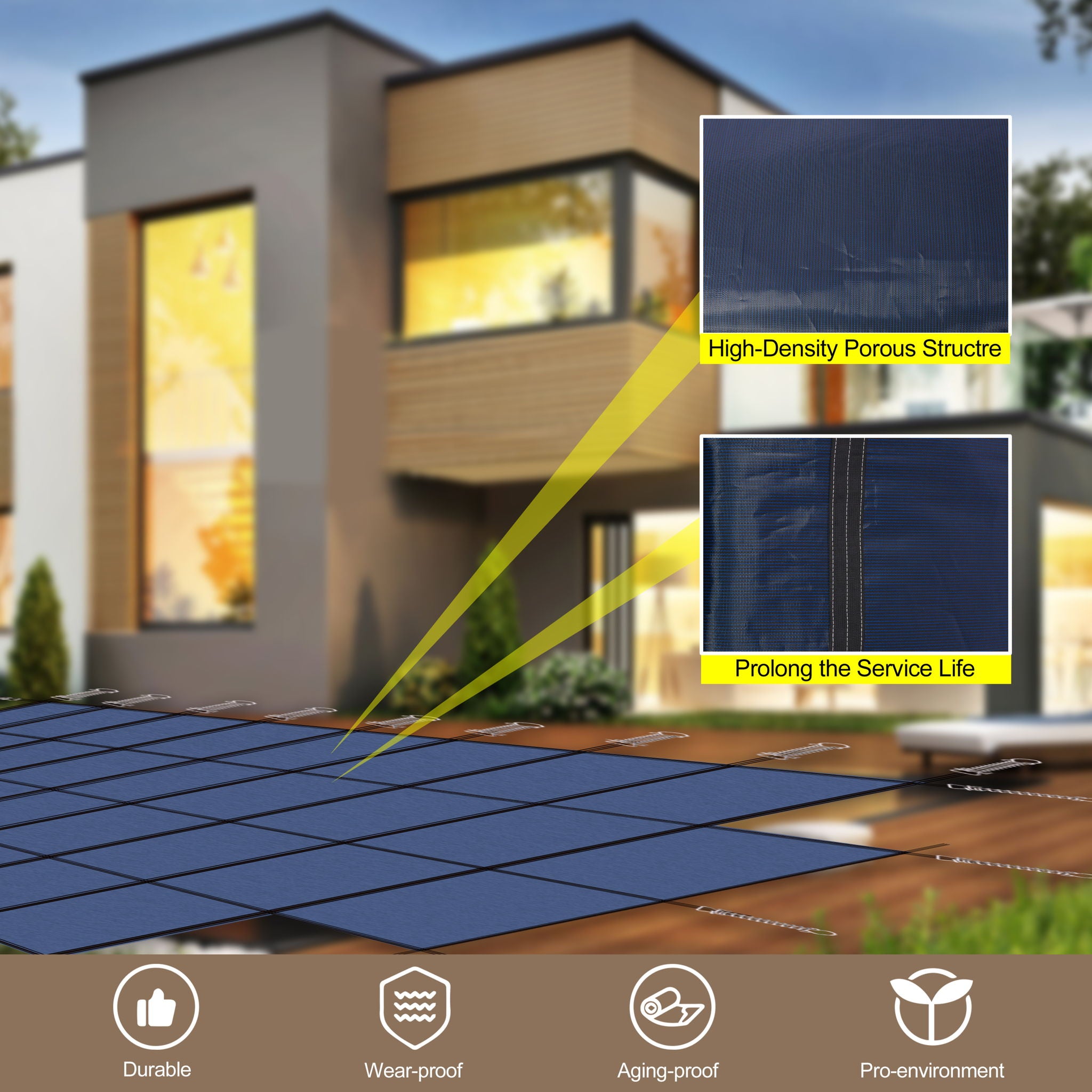 20 X 40 Ft High Strength Pool Safety Cover For Rectangular Inground Winter Swimming Pools