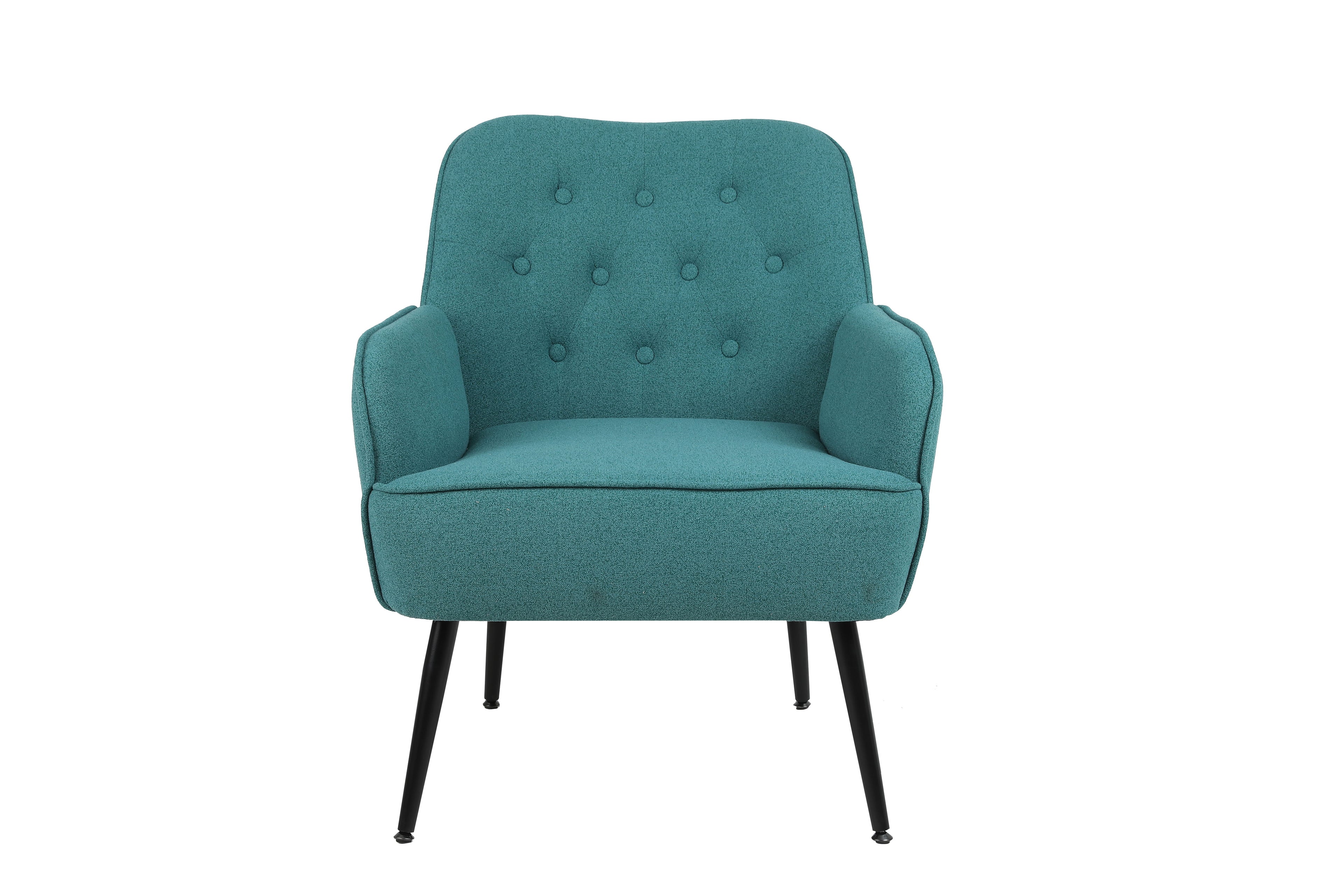 Modern Mid-Century Chair Linen Sherpa Armchair For Living Room