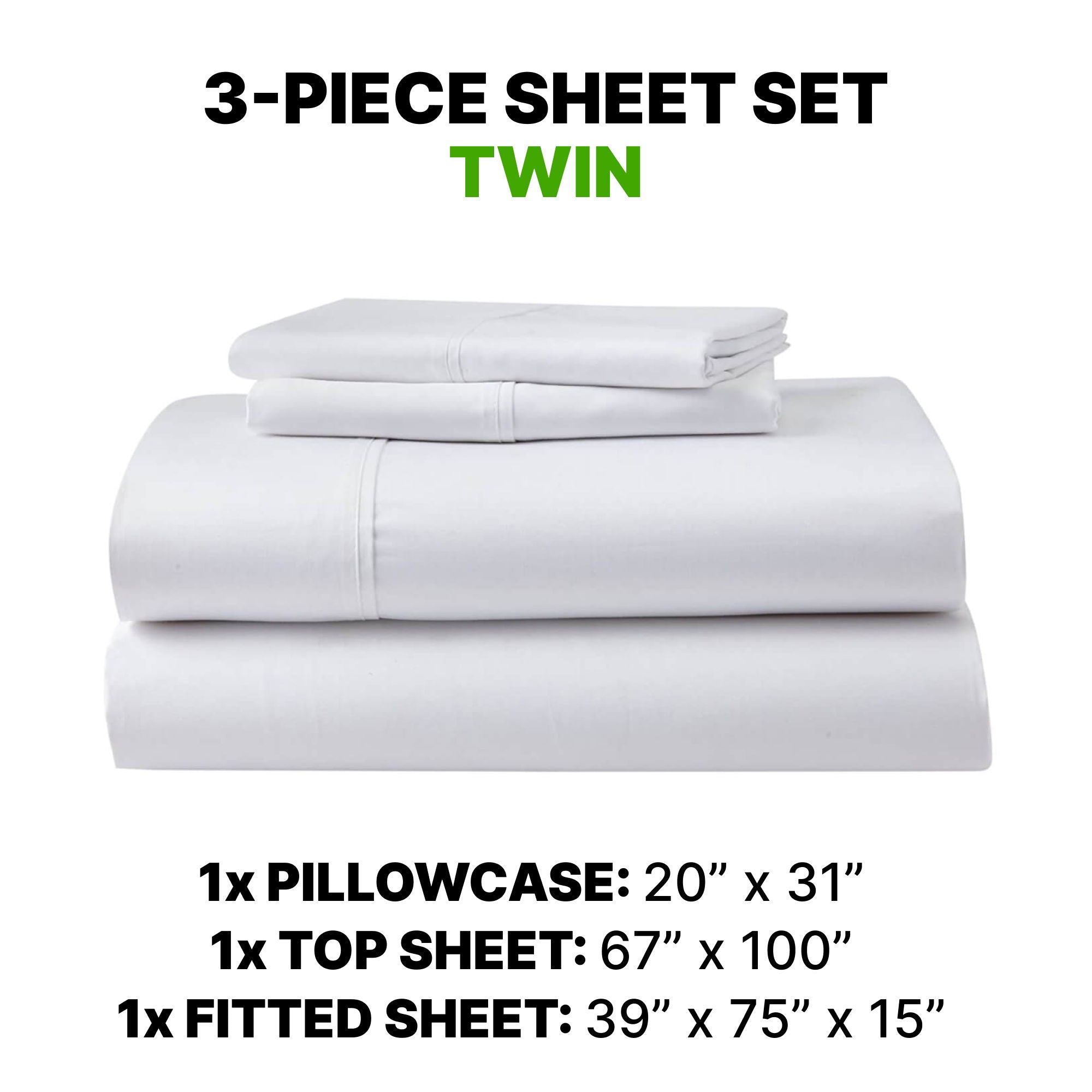 Sheet Set Luxurious Supima Cotton, Wrinkle Resistant, Breathable, With 2 Ghostgrip Band