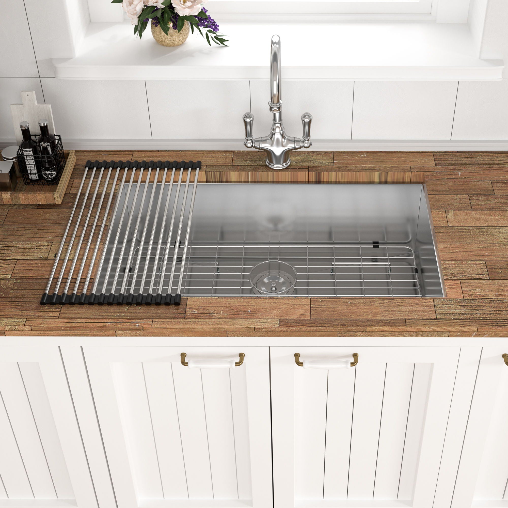 Modern Style Undermount Sink With Stainless Steel, Deep Single Bowl