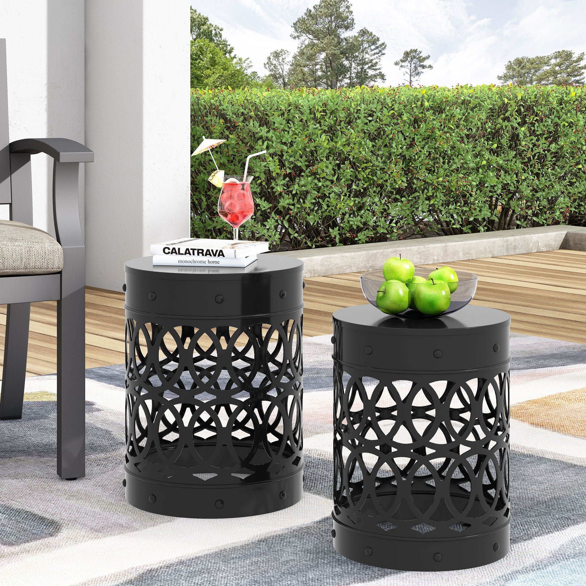 Delight - Powder Coated Iron End Table (Set of 2)