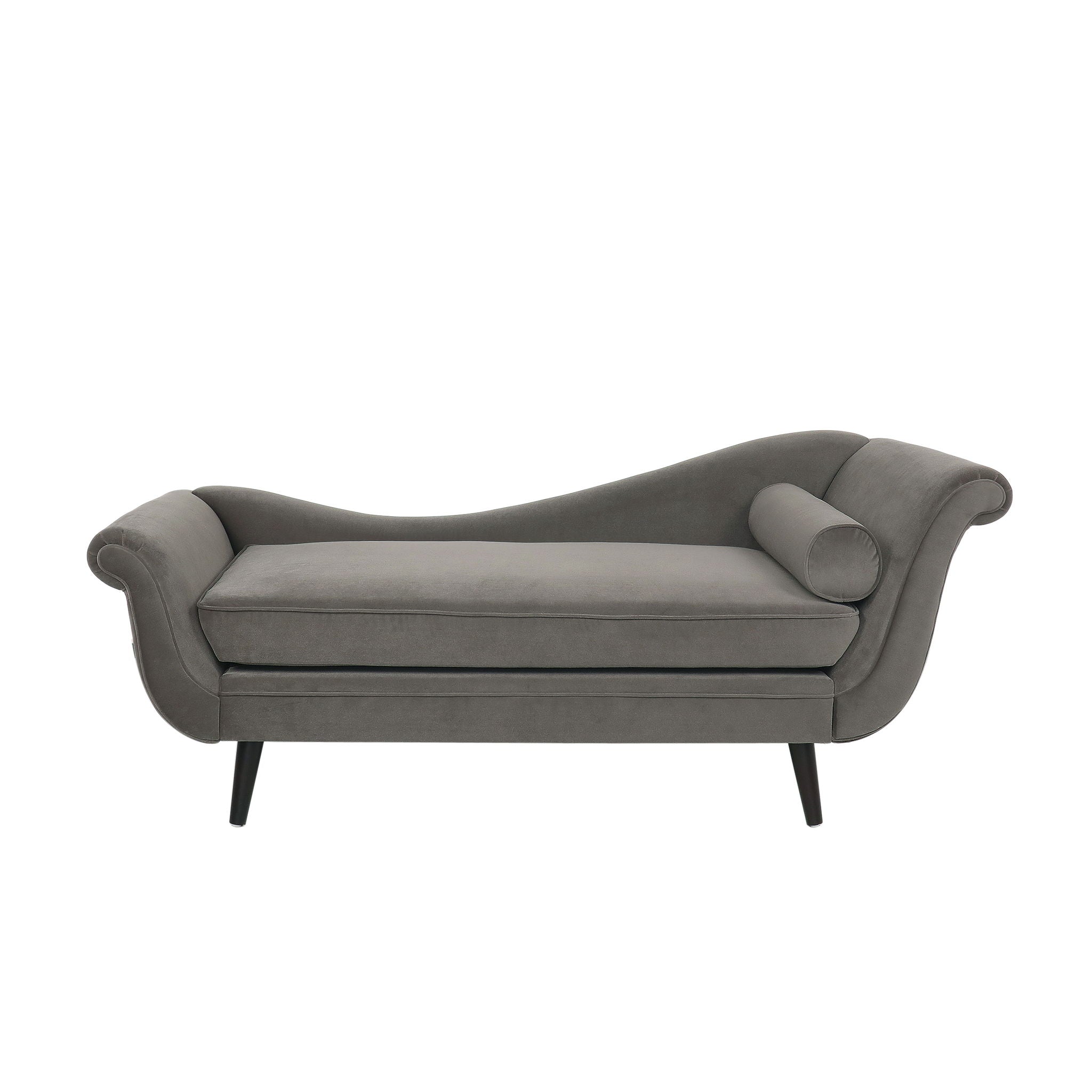 Auroral - Upholstered Chaise Lounge With Scrolled Arms And Tapered Legs