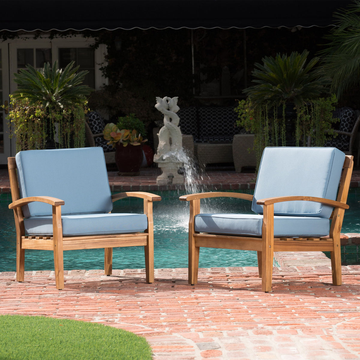 Shynel - Outdoor Seating Group With Cushions 4 Person Comfortable Design - Teak