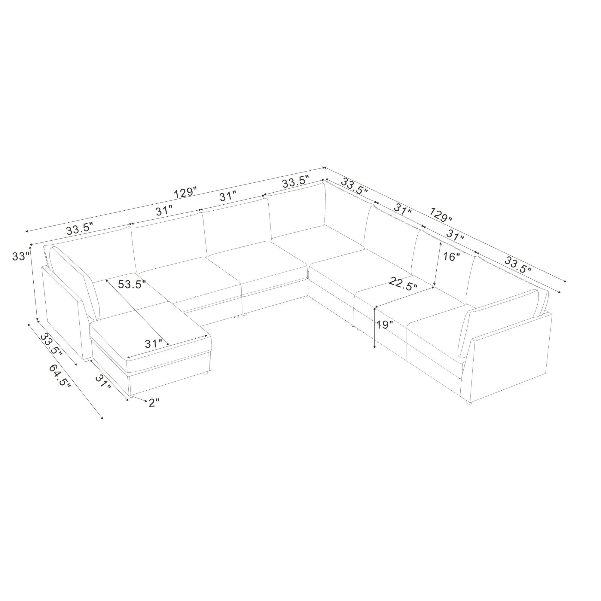 Modern Reversible Modular Sectional