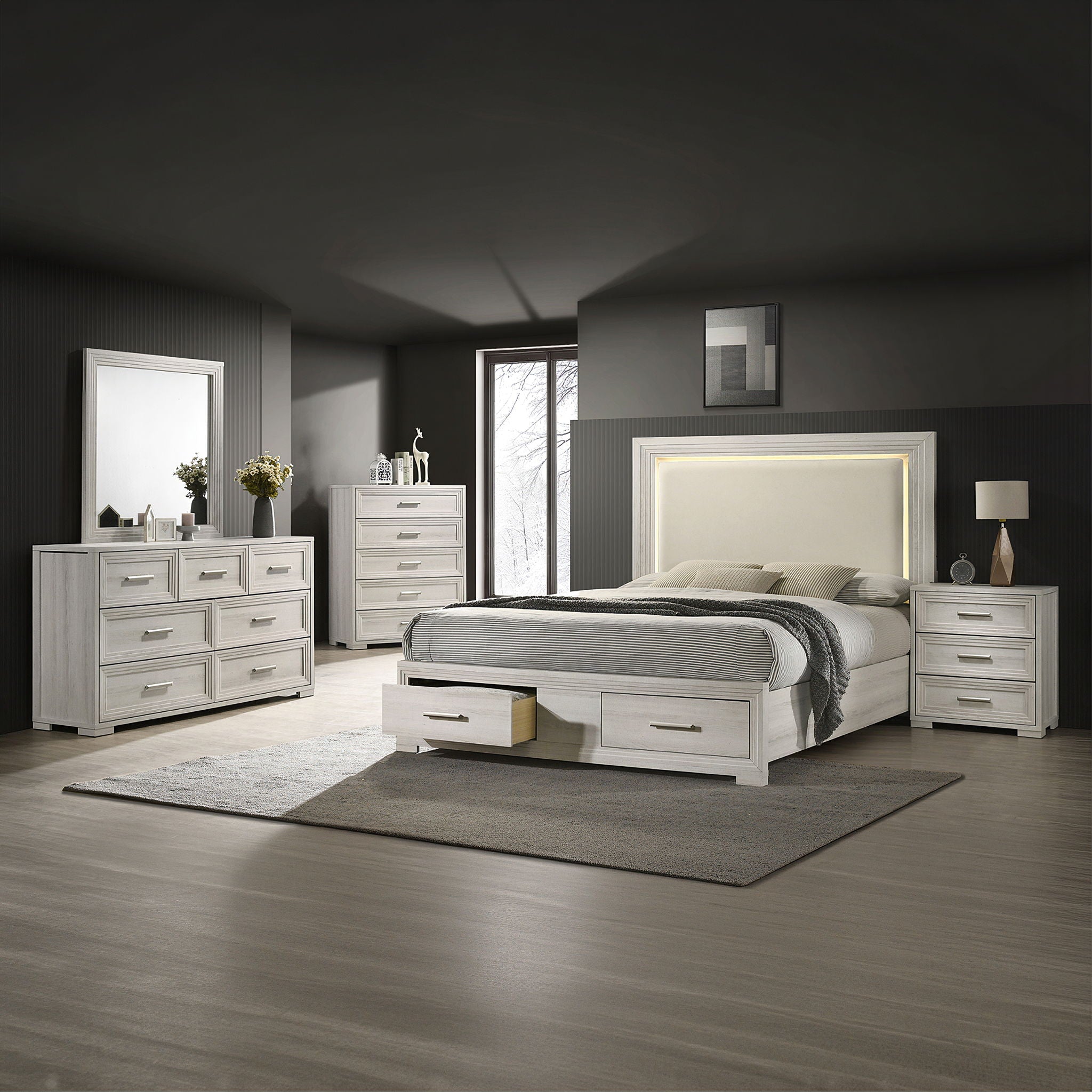 Colorado - Bedroom Set With Upholstered LED Headboard