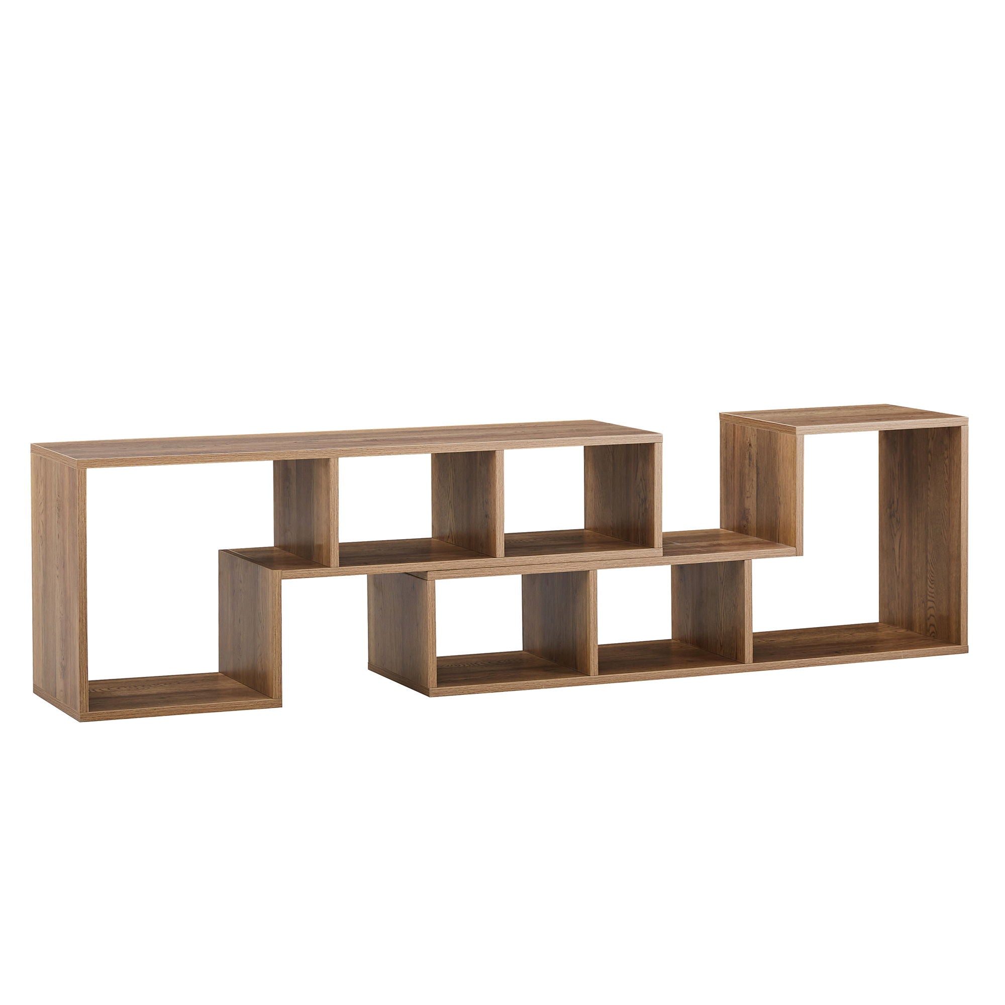 Minimalist Cube TV Stand With Adjustable Open Storage Shelves