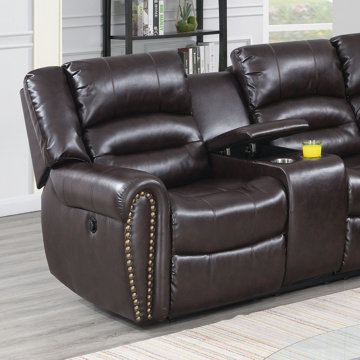 Reclining Sectional Sofa With Console