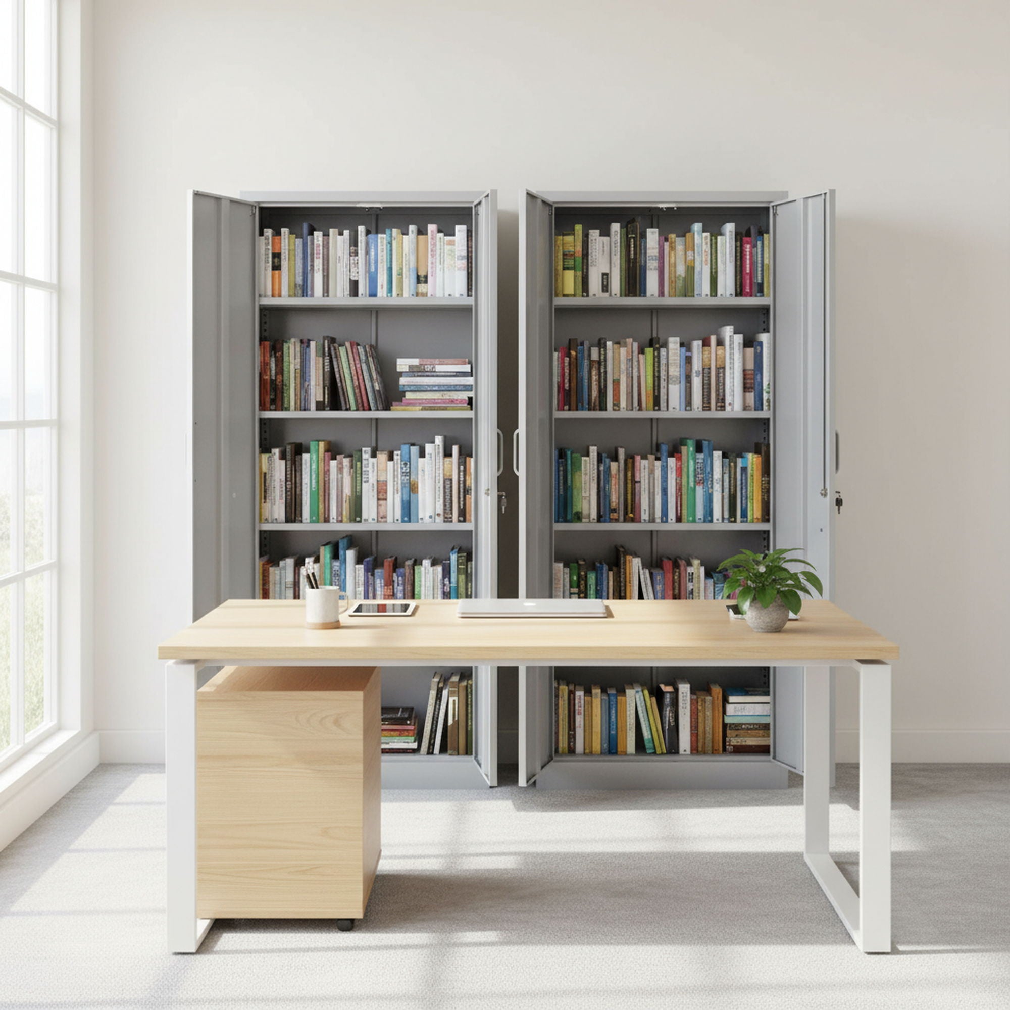 Ironclad - Storage Cabinet With Locking Doors And 4 Adjustable Shelves