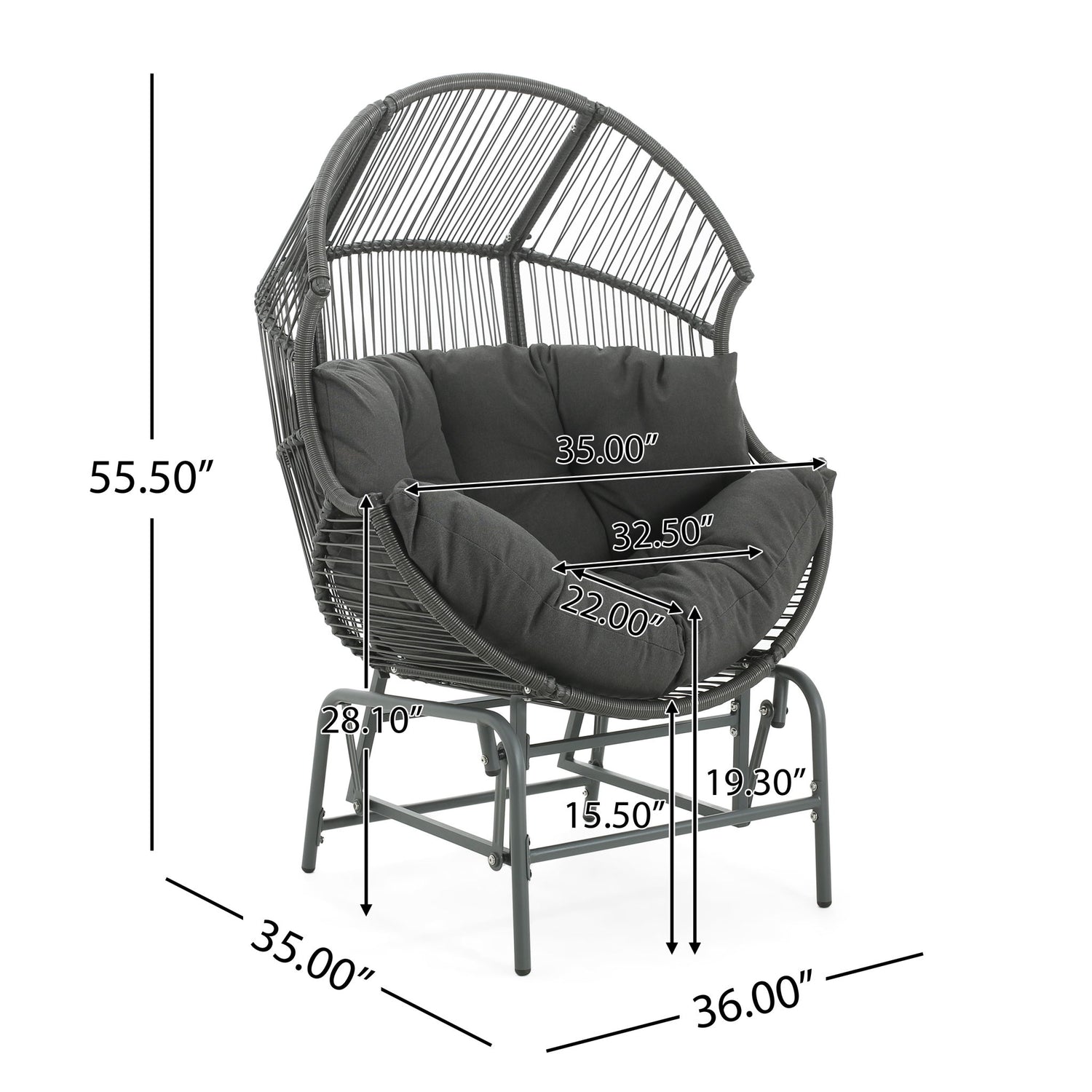 Palos - Outdoor Wicker Glider Chair