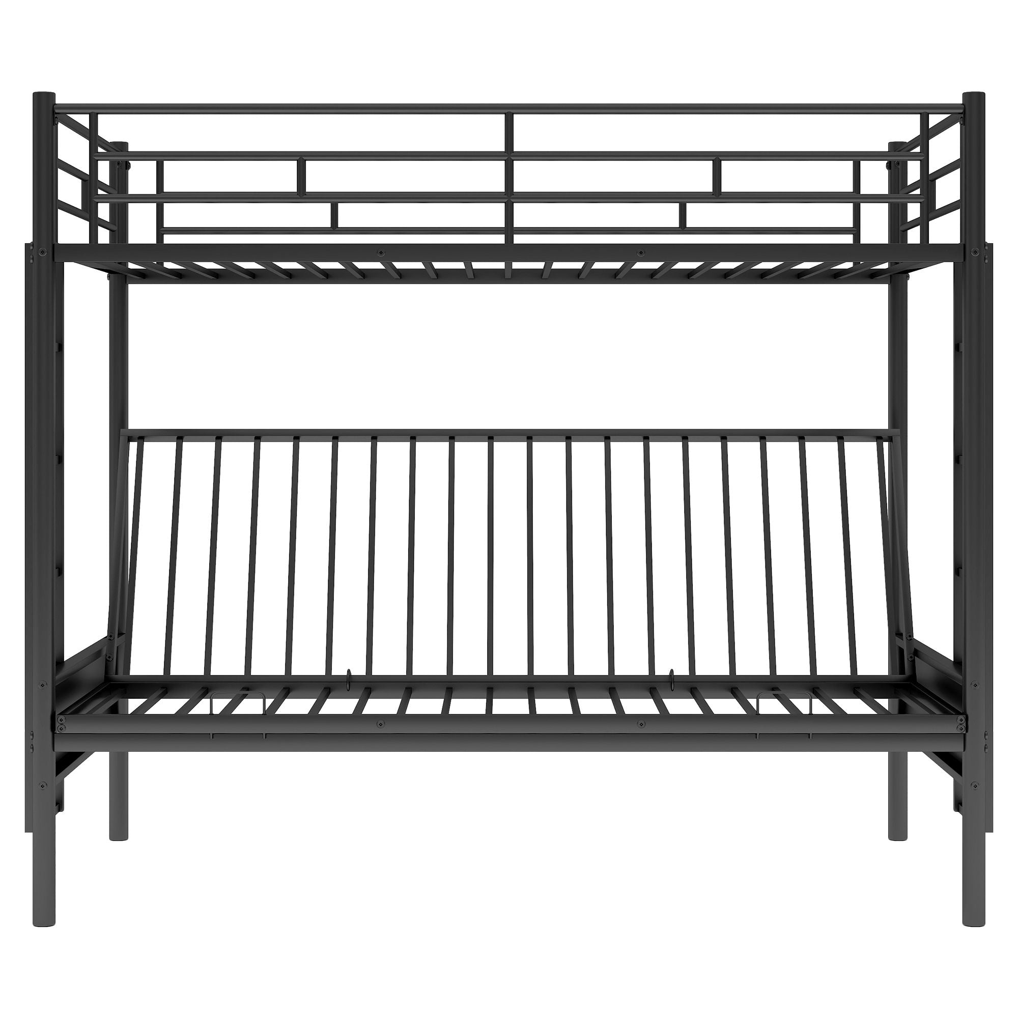 Twin Over Full Bunk Bed, Multi Function - Black