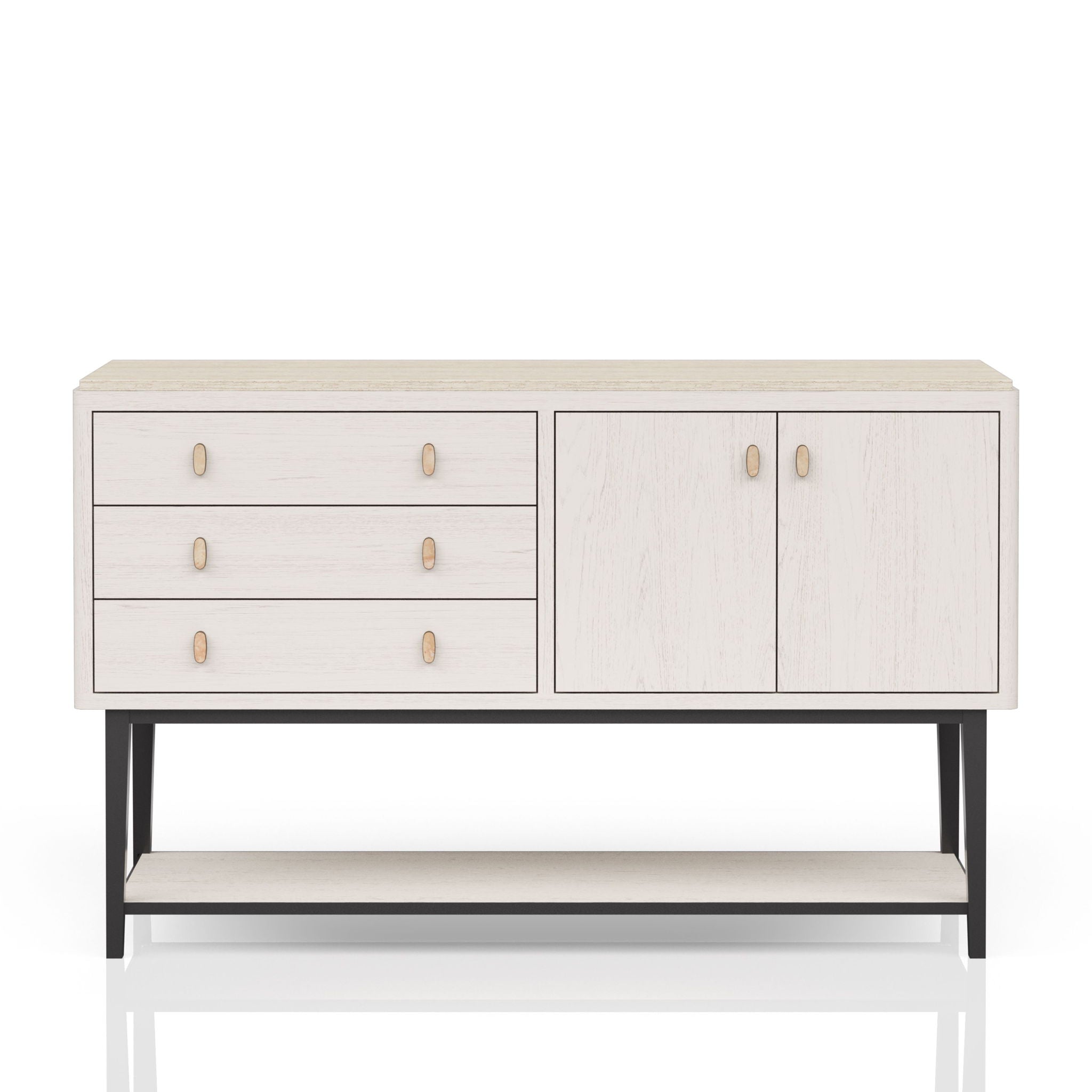 Server With Metal Base - White