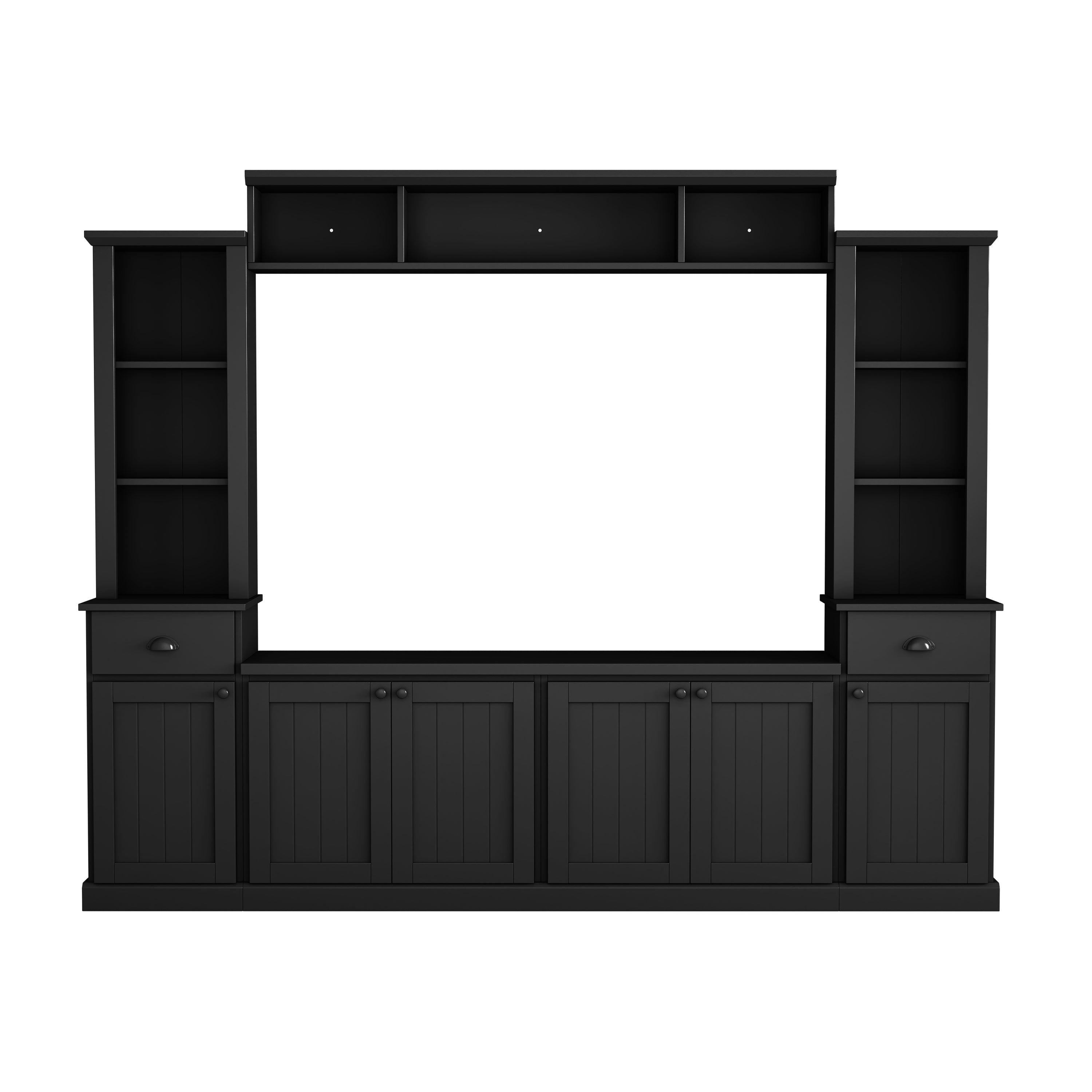 Entertainment Wall Unit Set with Bridge for TVs Up to 75&
