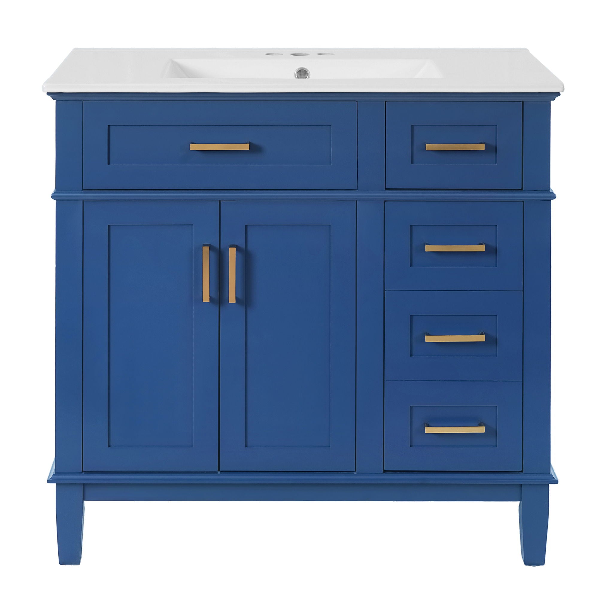 Modern Bathroom Vanity With Ceramic Sink, Soft Close Storage Cabinet