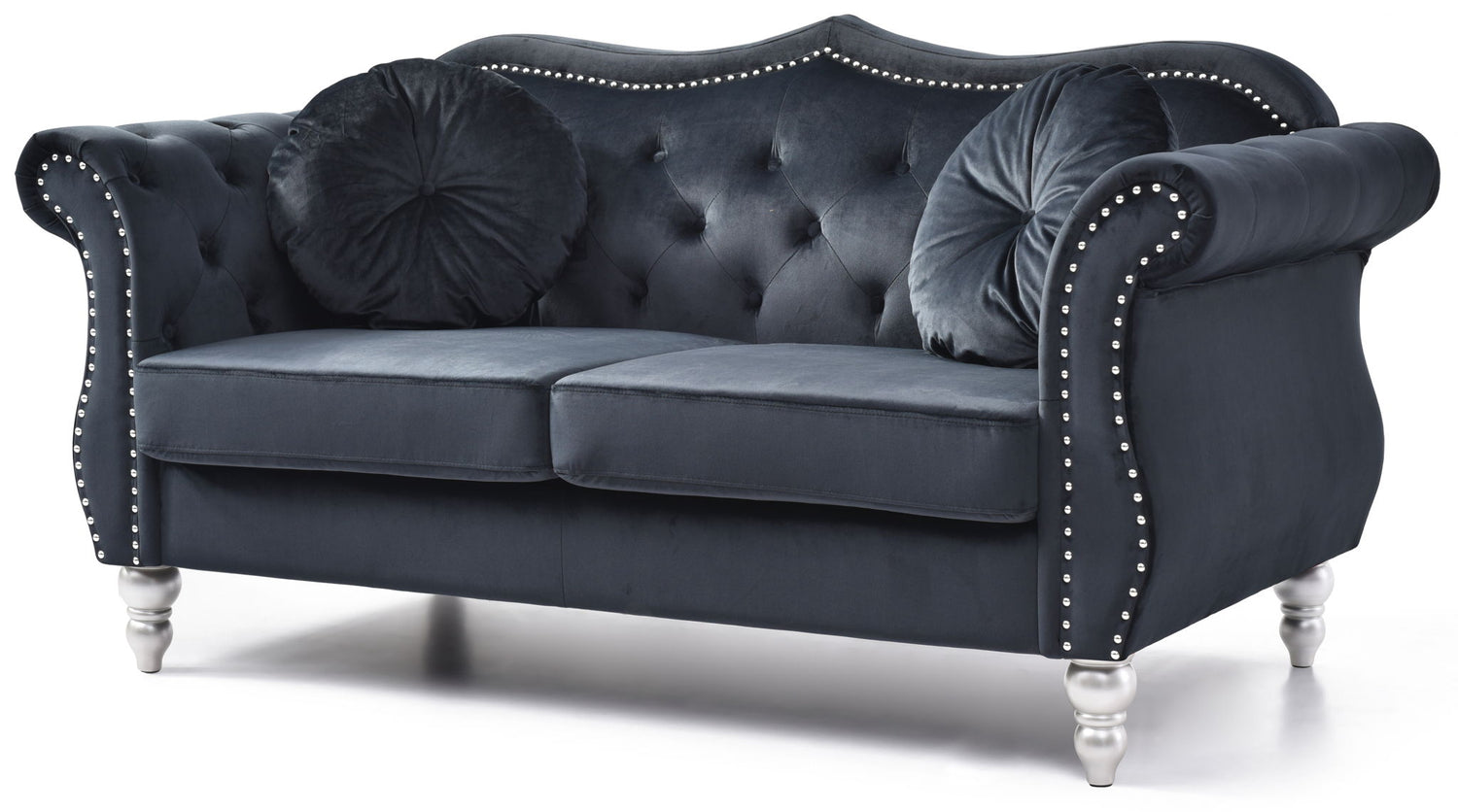 Stylish Flared Arm Loveseat