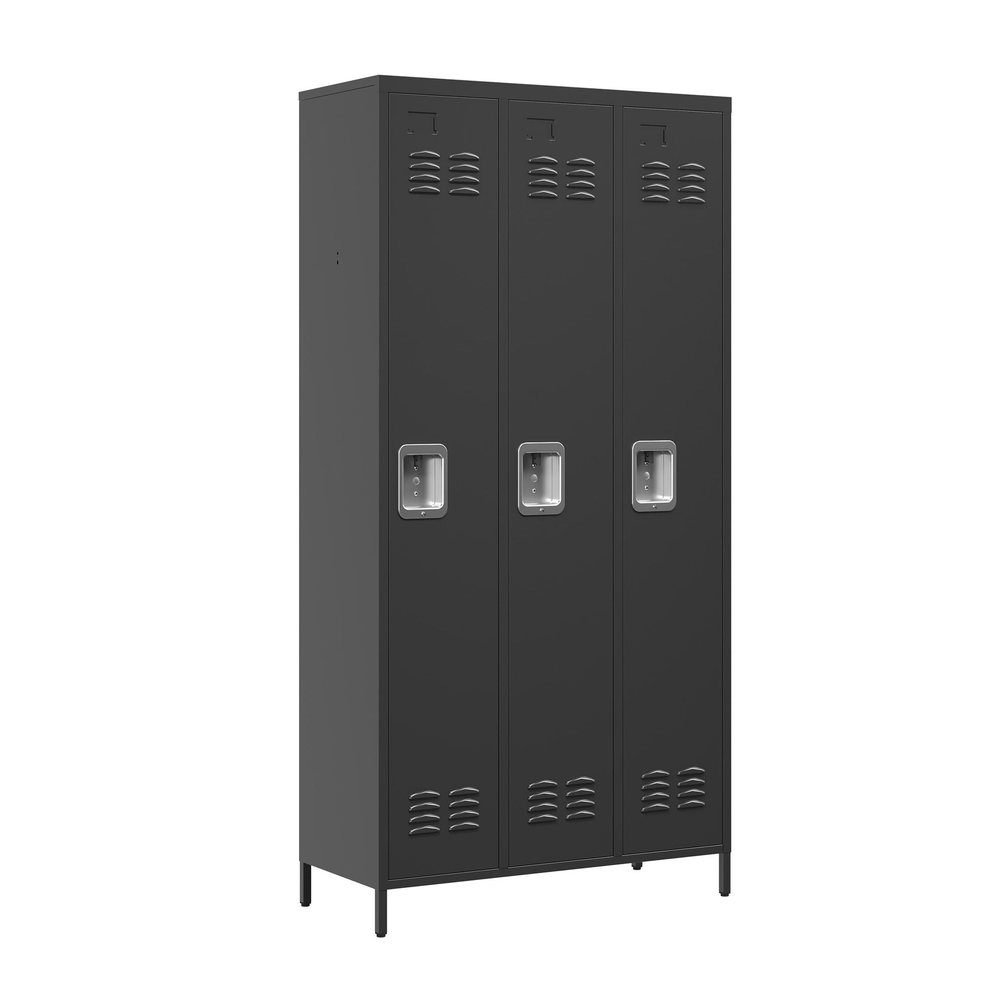 Storage Locker Cabinet With Locks For Employees, Home Gym Office School Garage - Black
