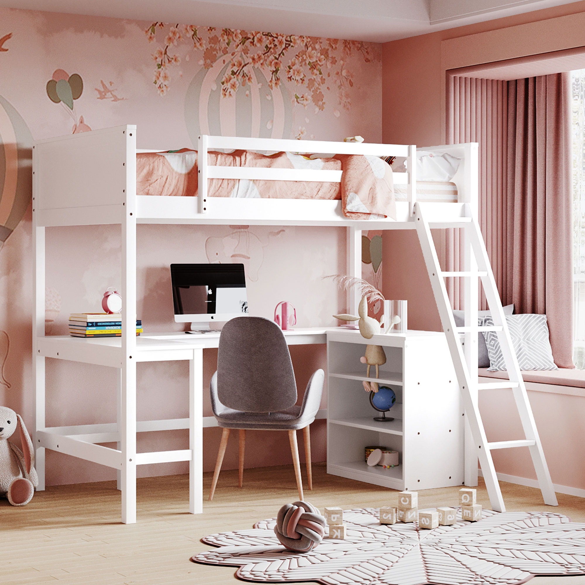 Loft Bed With Shelves With Desk