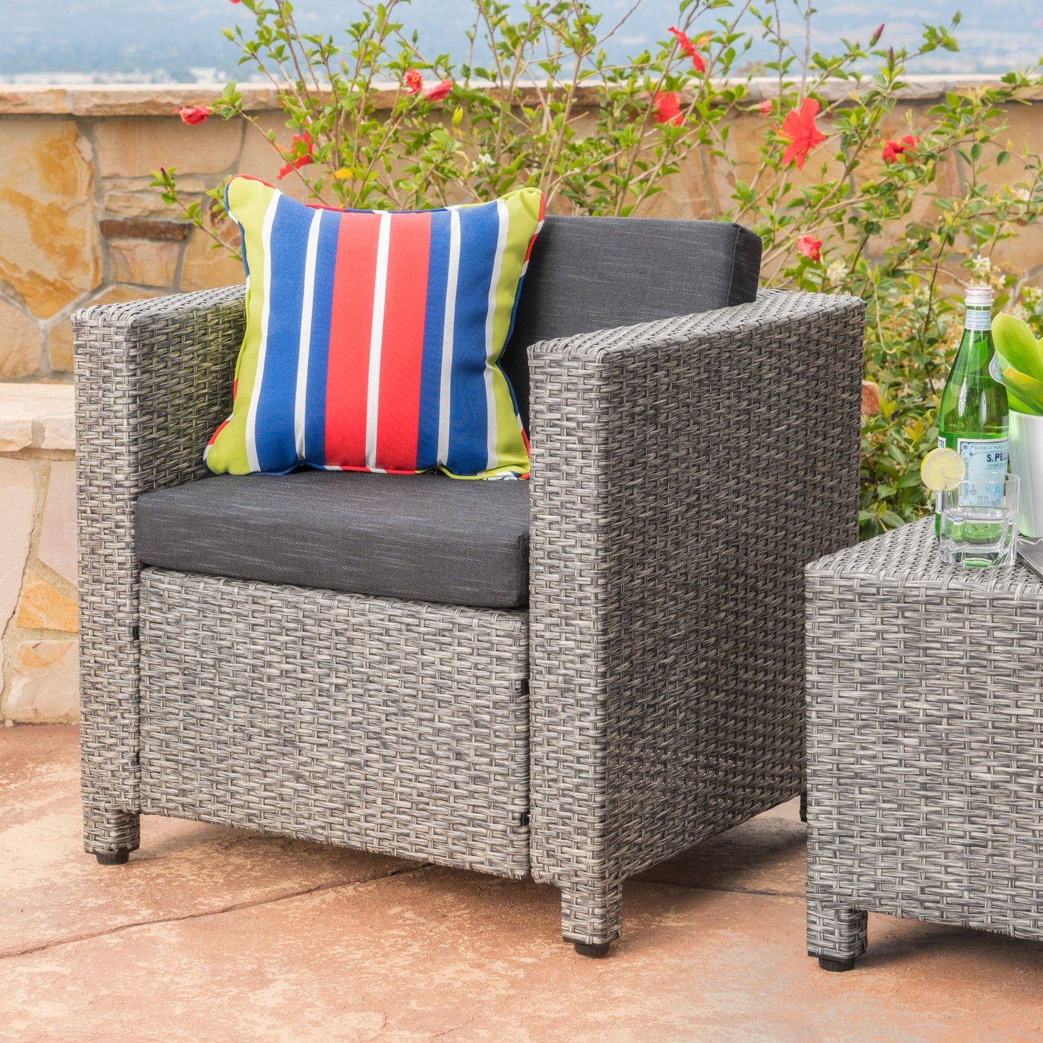 Stylish Outdoor Club Chair With Weather Resistant Cushions