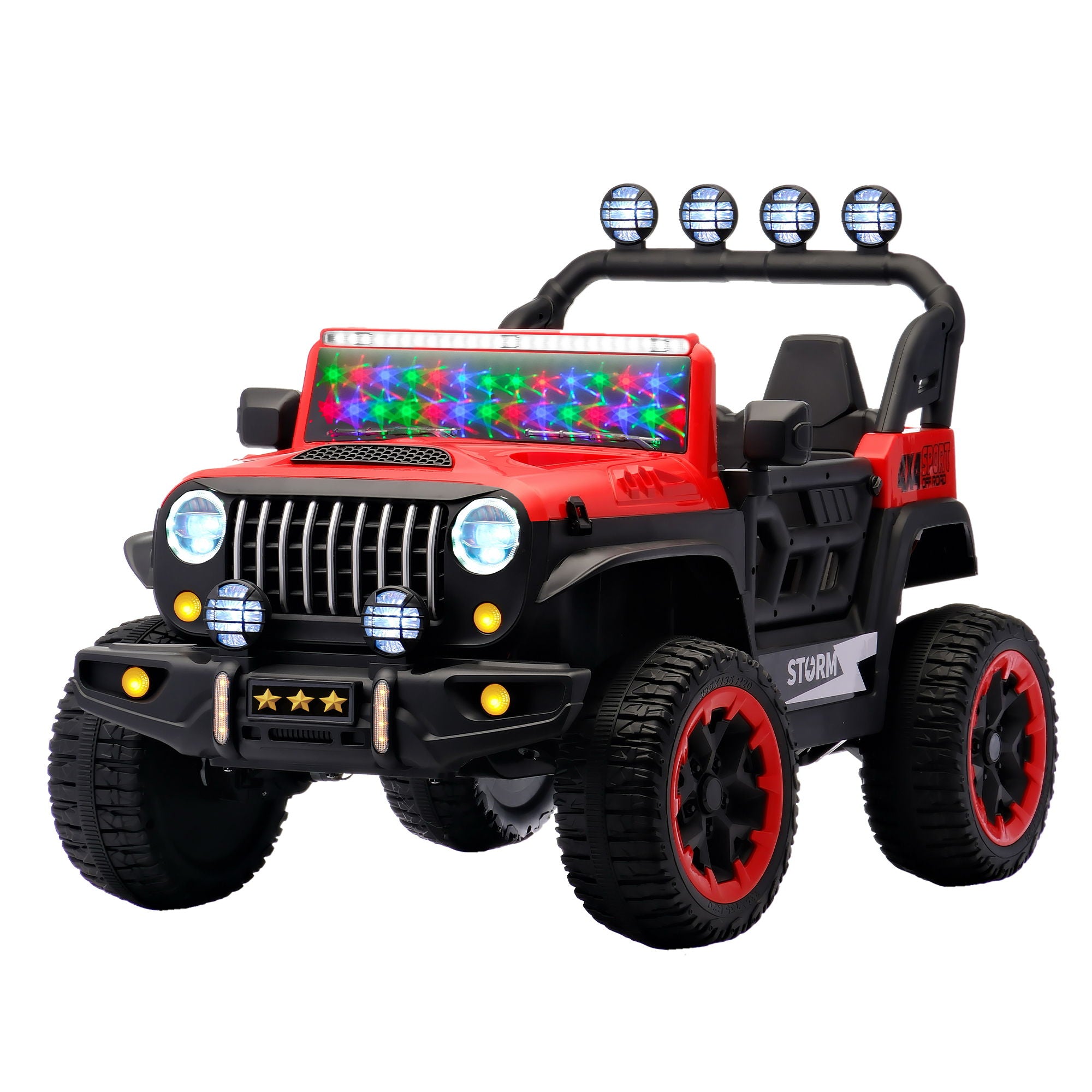 Electric Car With Remote Control, Colorful LED Lights, USB & MP3
