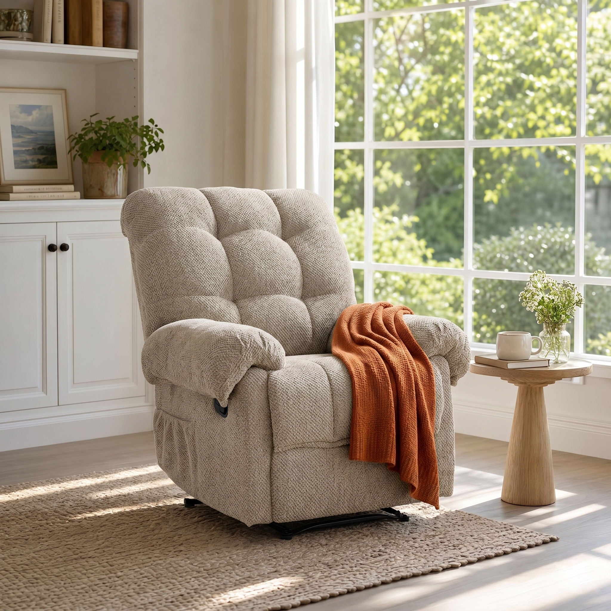 Manual Recliner, Padded Footrest