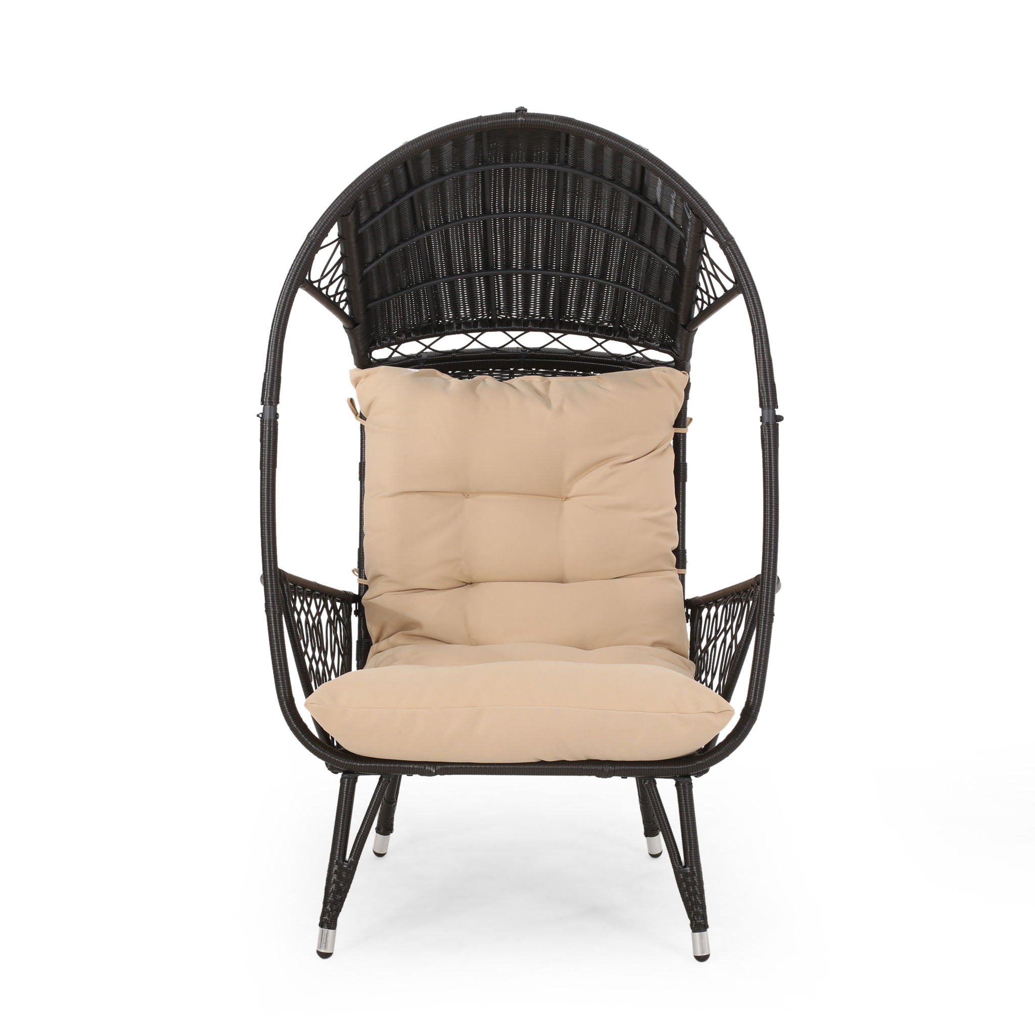 Outdoor Wicker Standing Basket Chair With Cushion