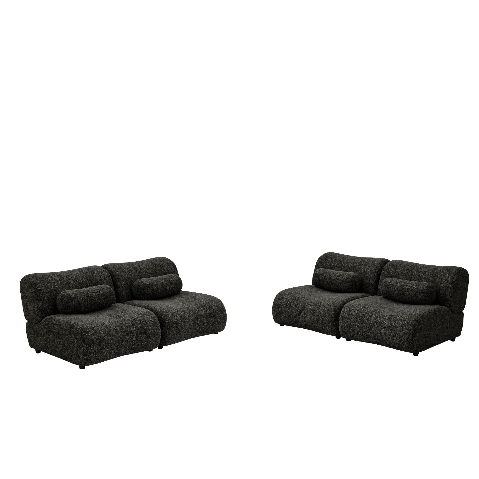 Modern L-Shaped Modular Sofa Set High Comfort Chenille Fabric