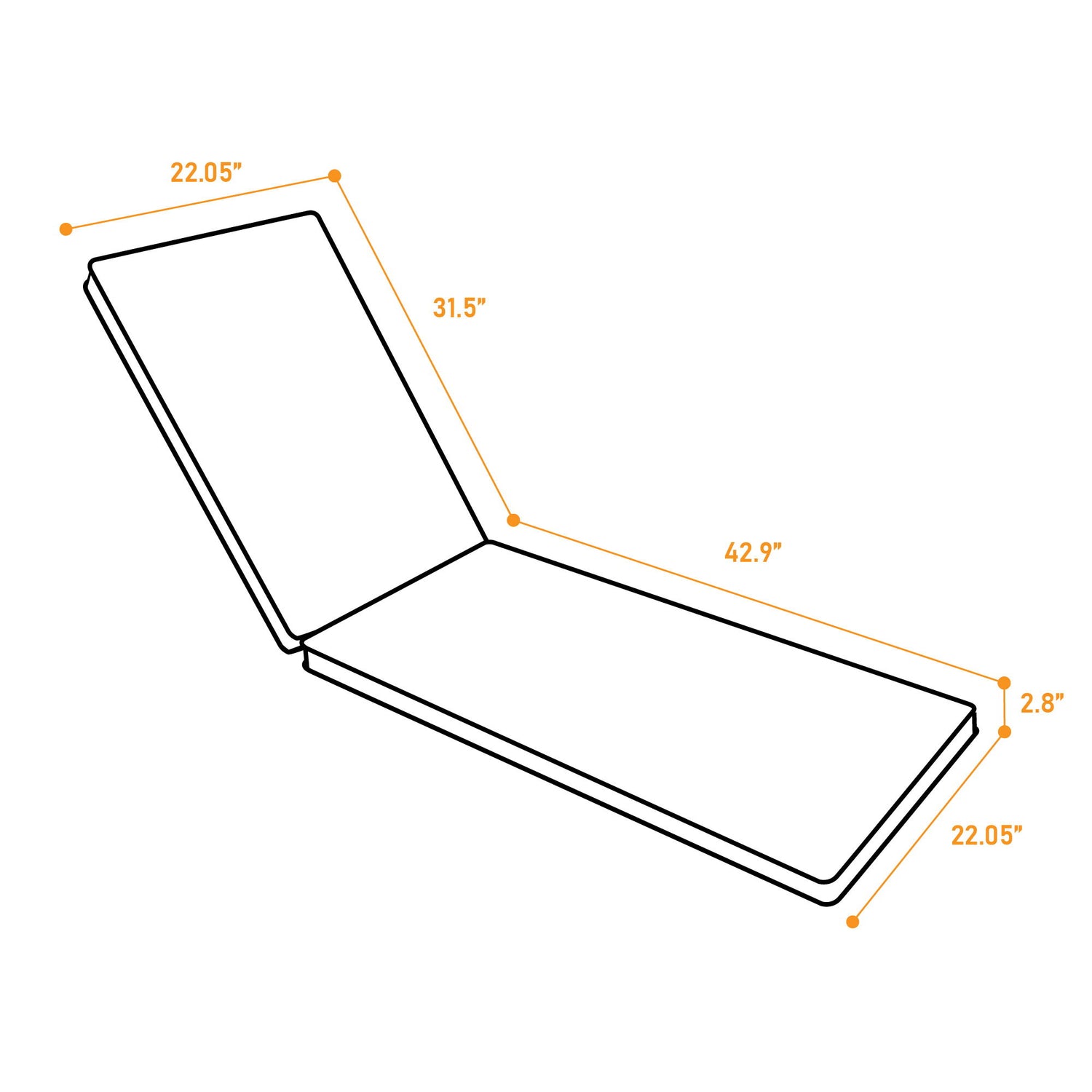 2 Piece Outdoor Chaise Lounge Cushion Set, Replacement Cushions For Patio Furniture, Flag - Red Striped