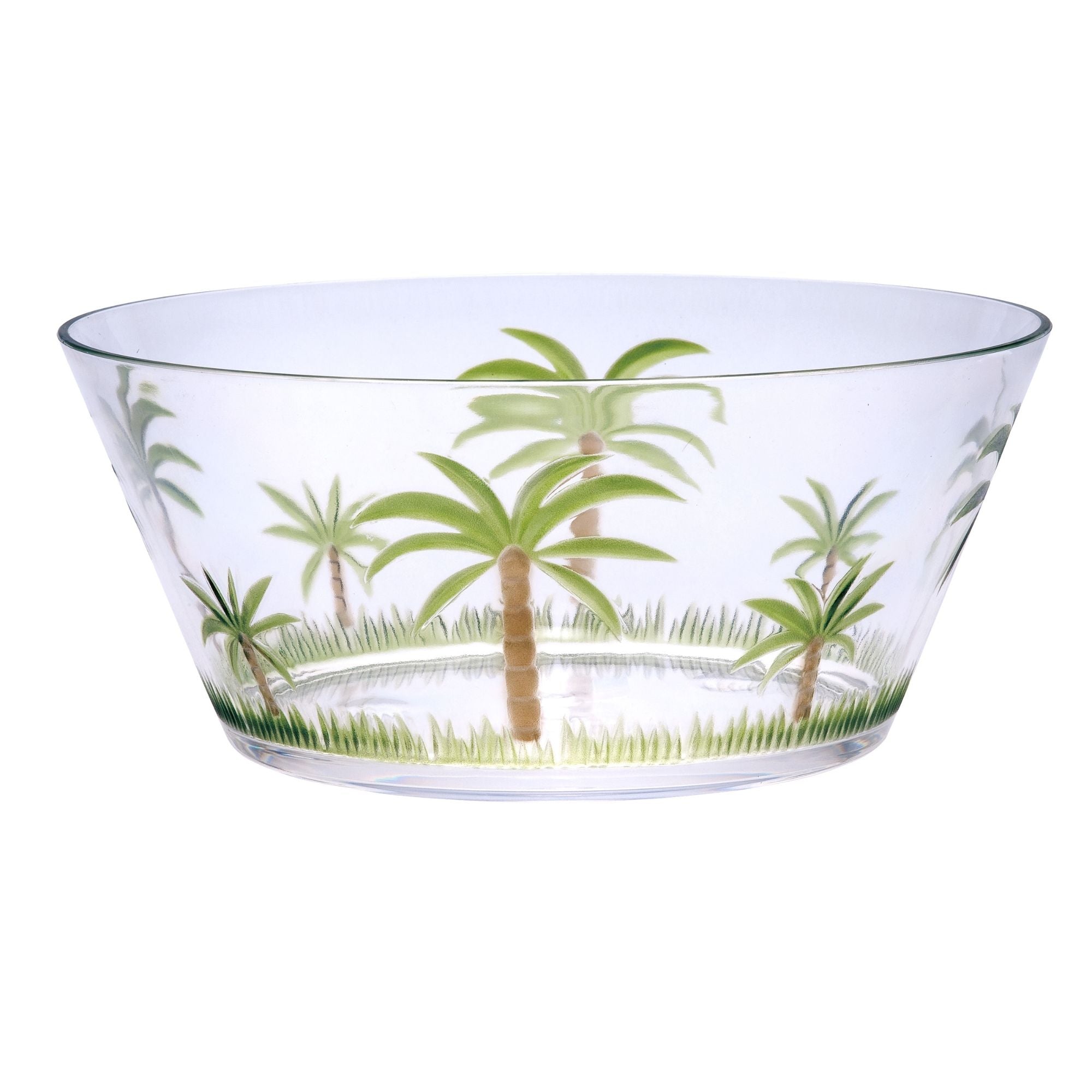 Palm Tree Acrylic Serving Bowls, Unbreakable Large Plastic Bowls