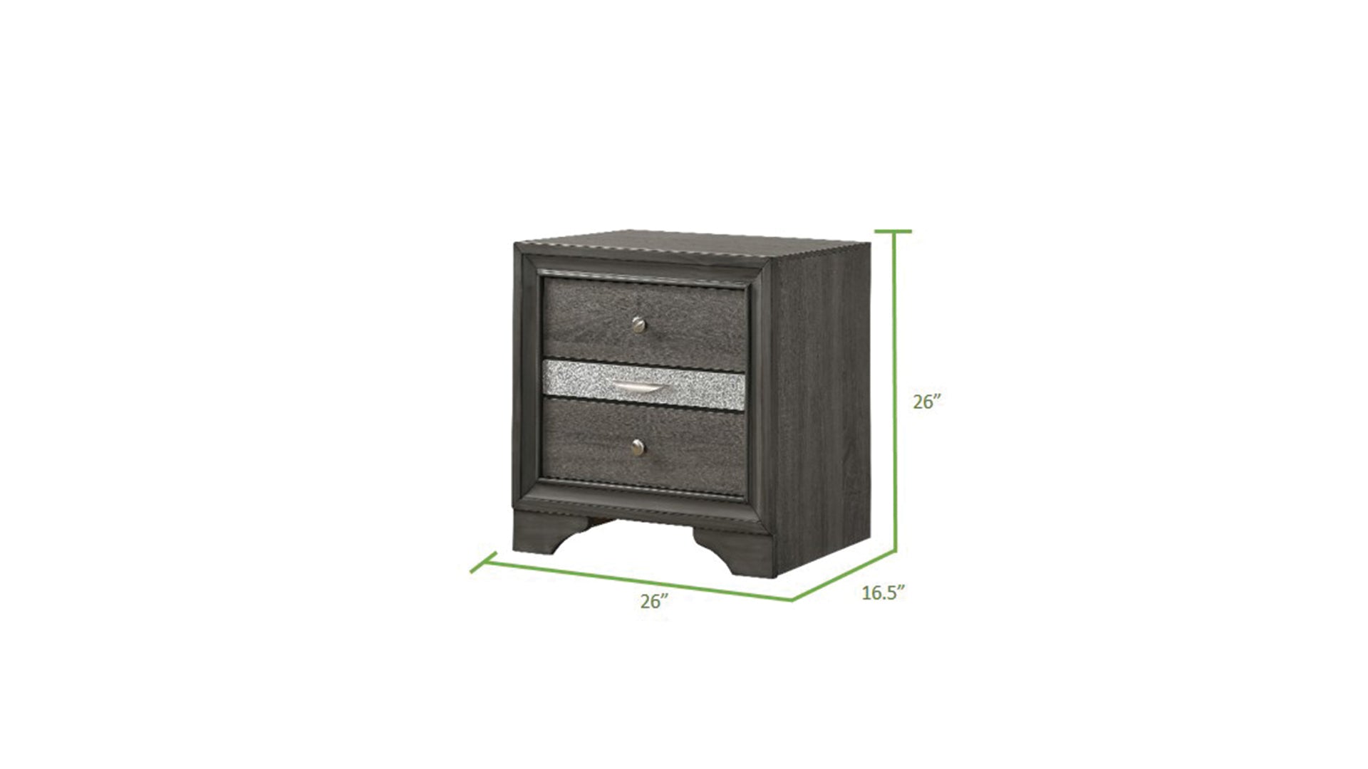 Matrix Traditional Style Full 4 Piece Storage Bedroom set made with Wood in Gray