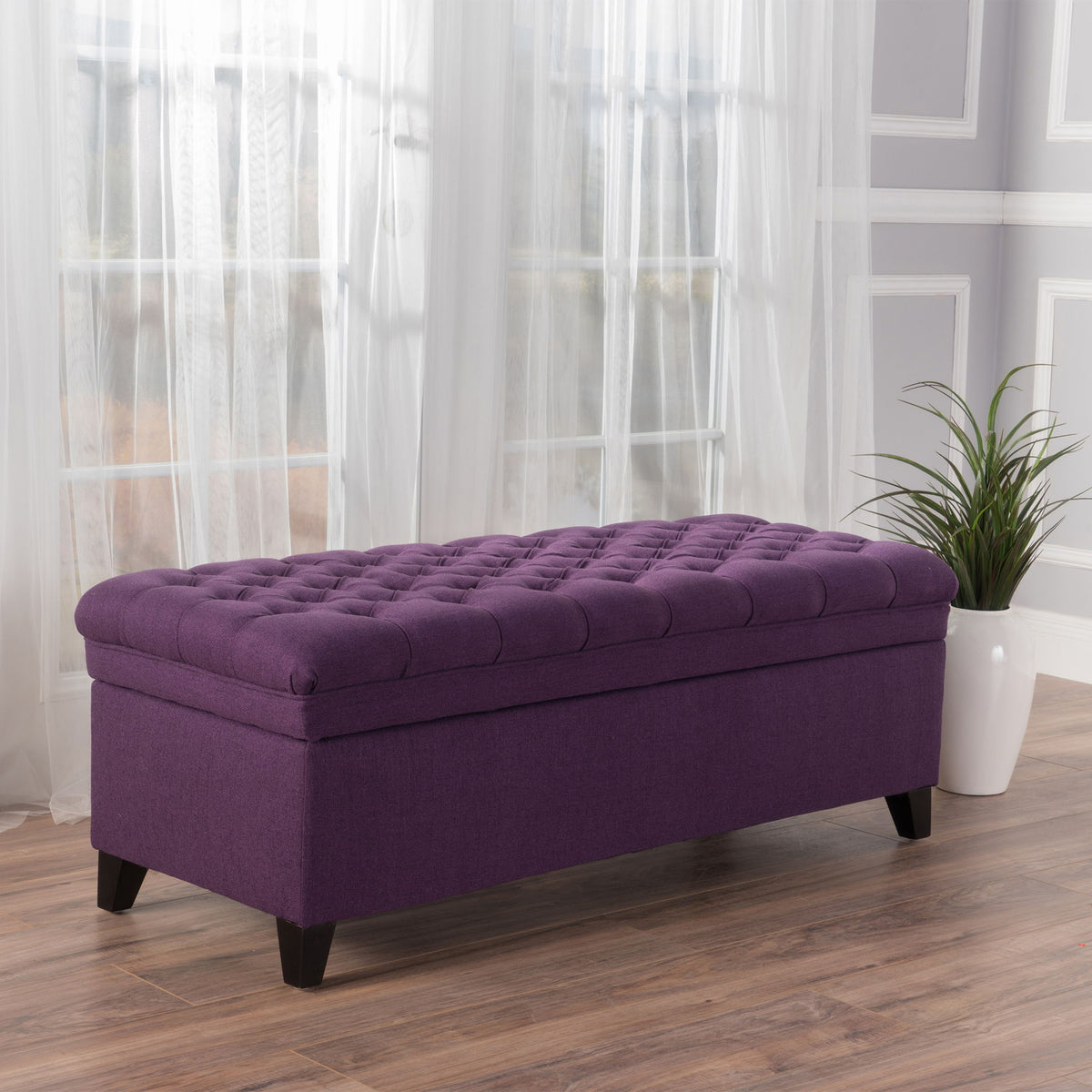 Juliana - Storage Ottoman With Birch Legs