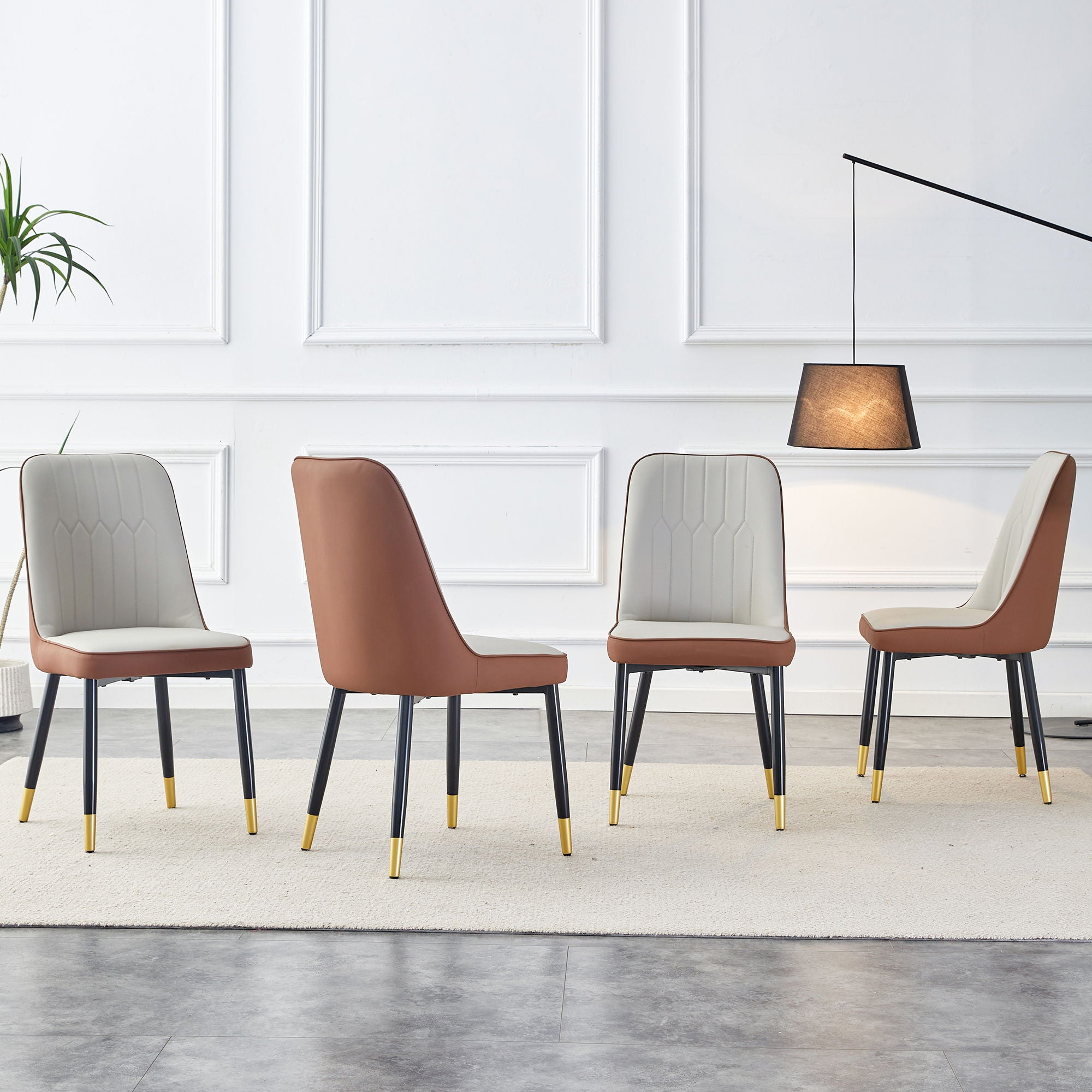 Modern Dining Chair With Metal Leg