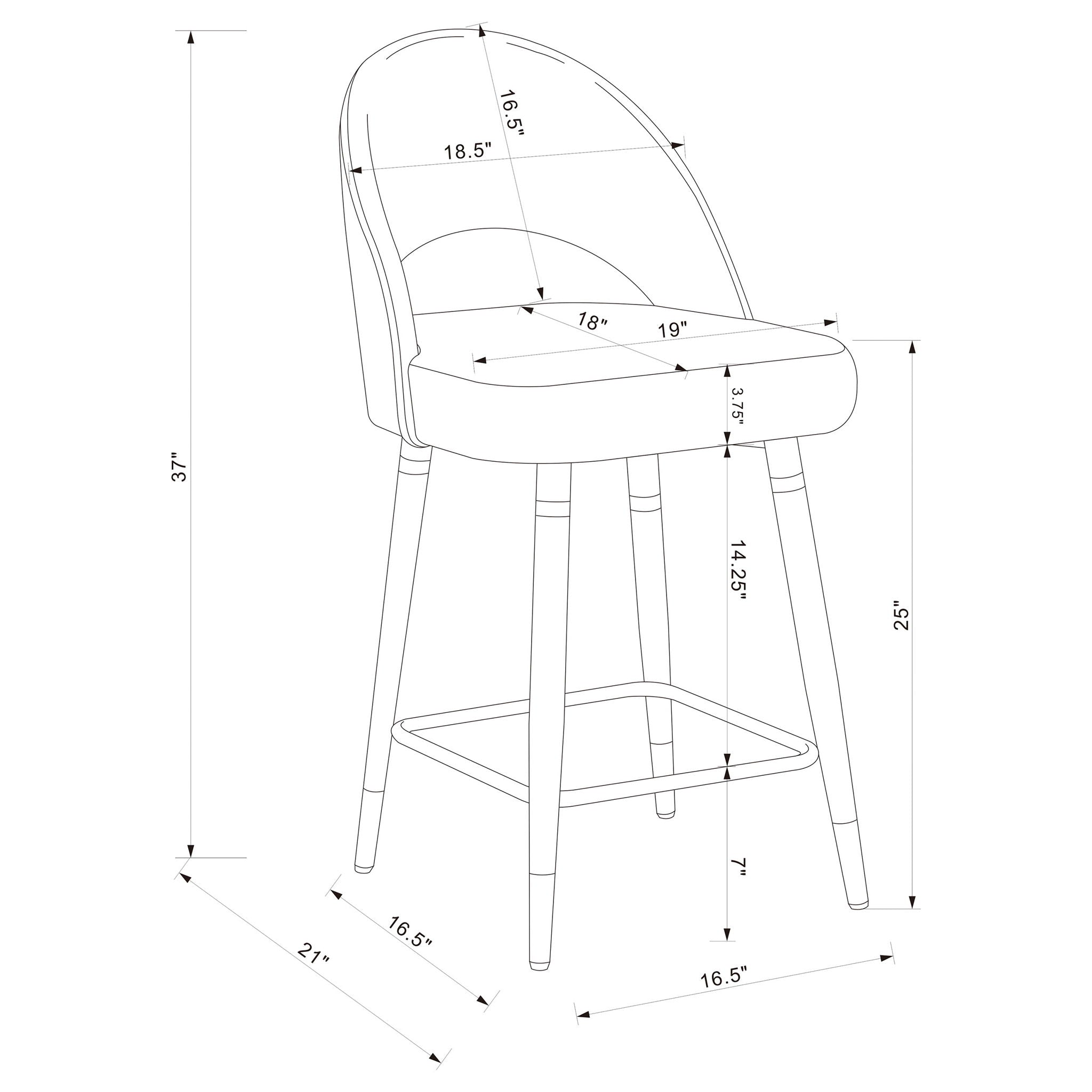Open Back Counter Height Stools (Set of 2)
