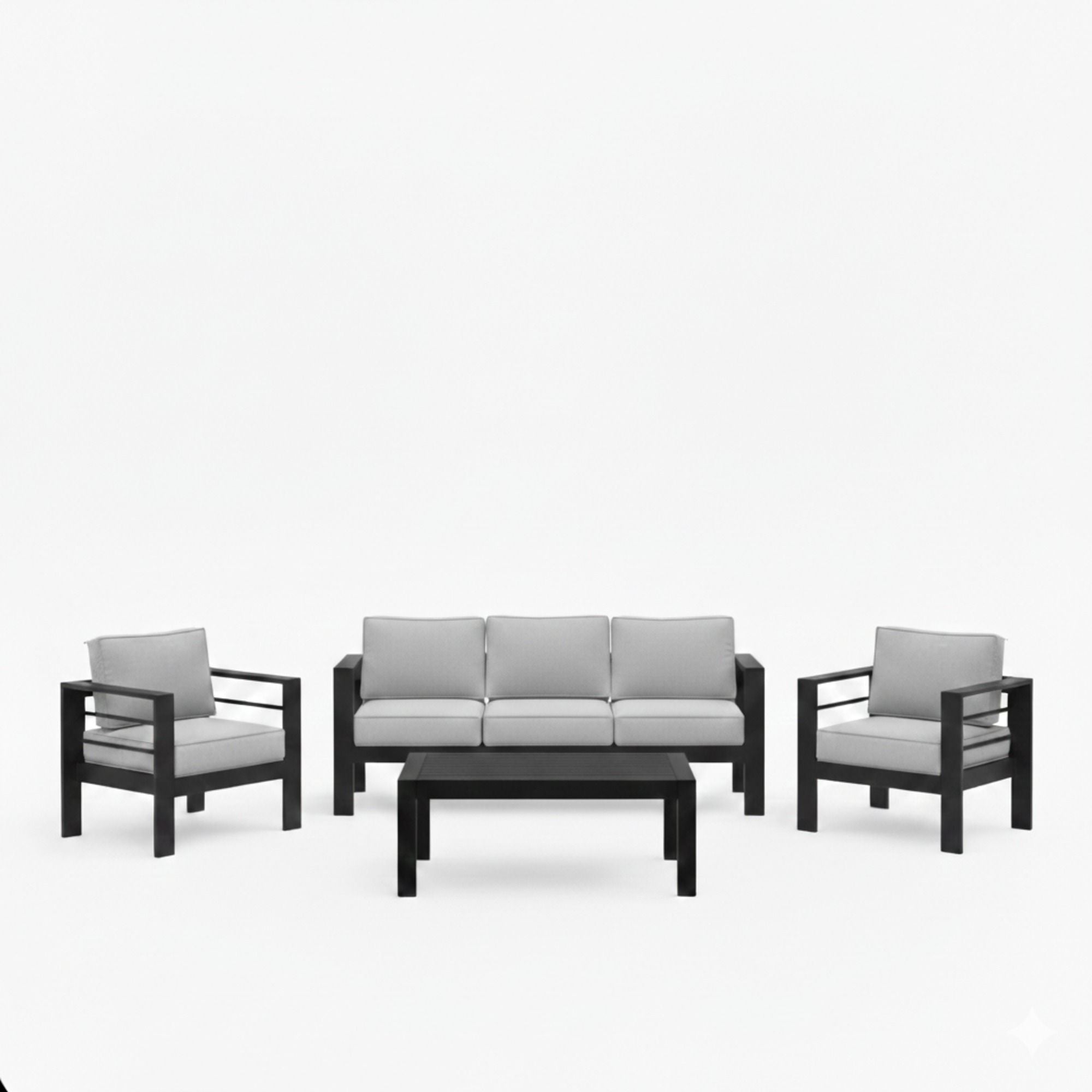 Outdoor Patio Set, All-Weather With Thick Cushions