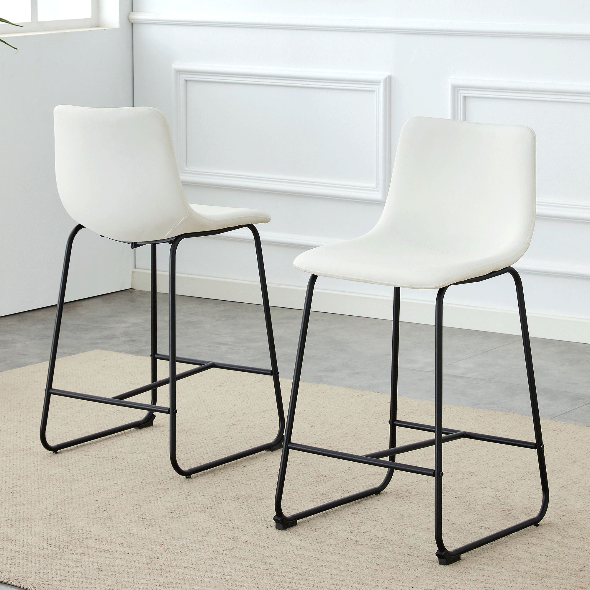 Retro Bar Chairs, Comfortable Stools (Set of 2)