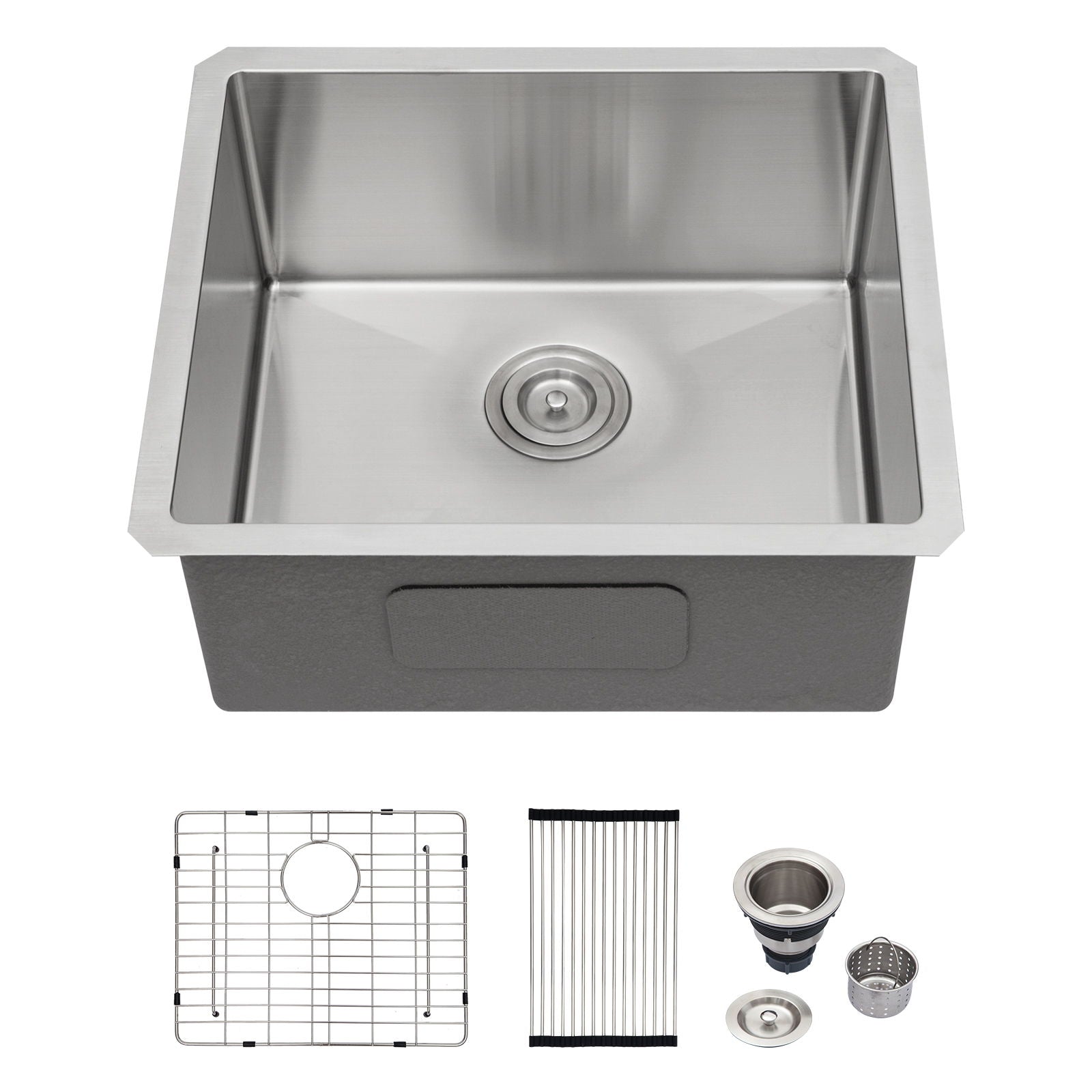 Undermount Steel Kitchen Sink, Deep Single Bowl Basin