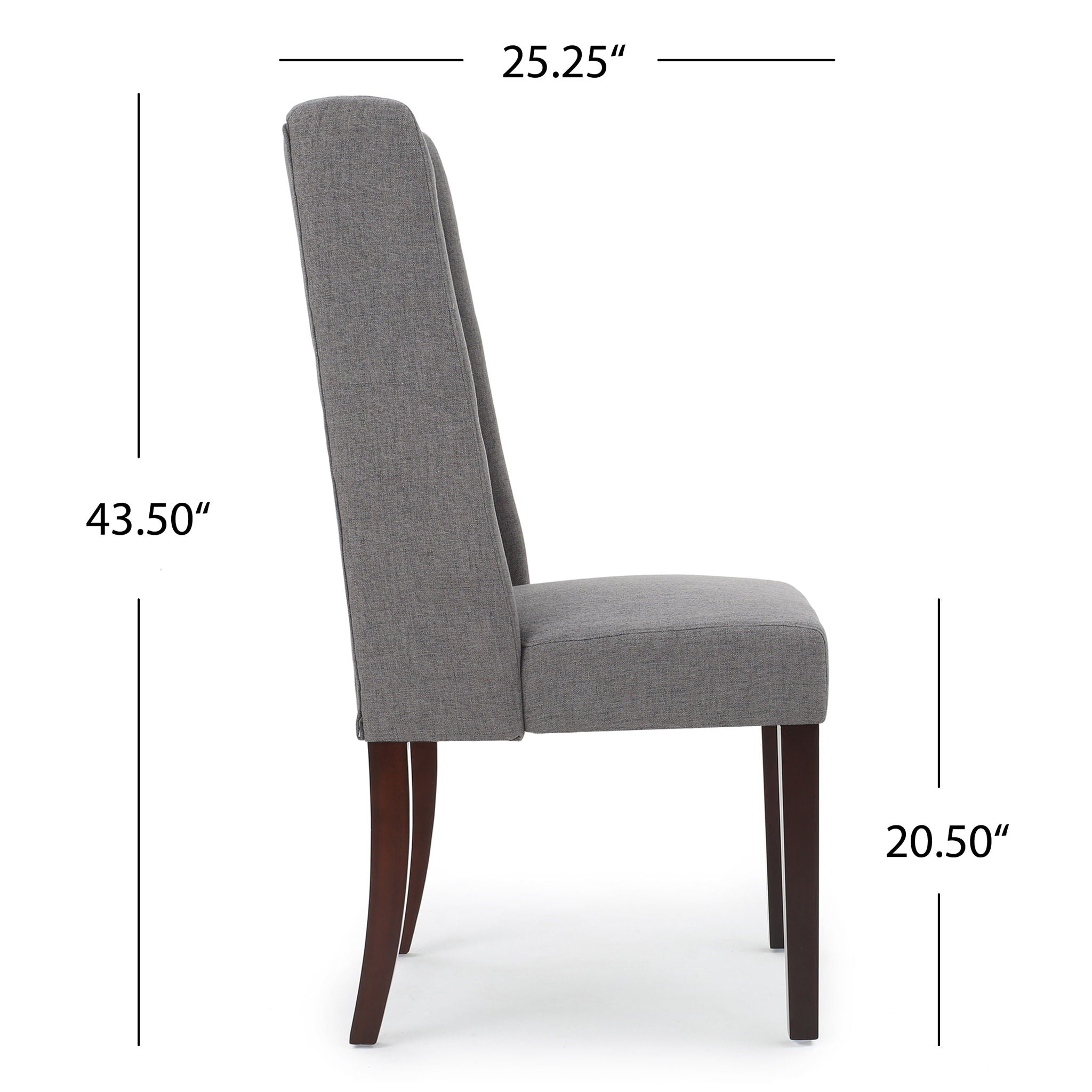High Back Dining Chair With Wingback Design (Set of 2)