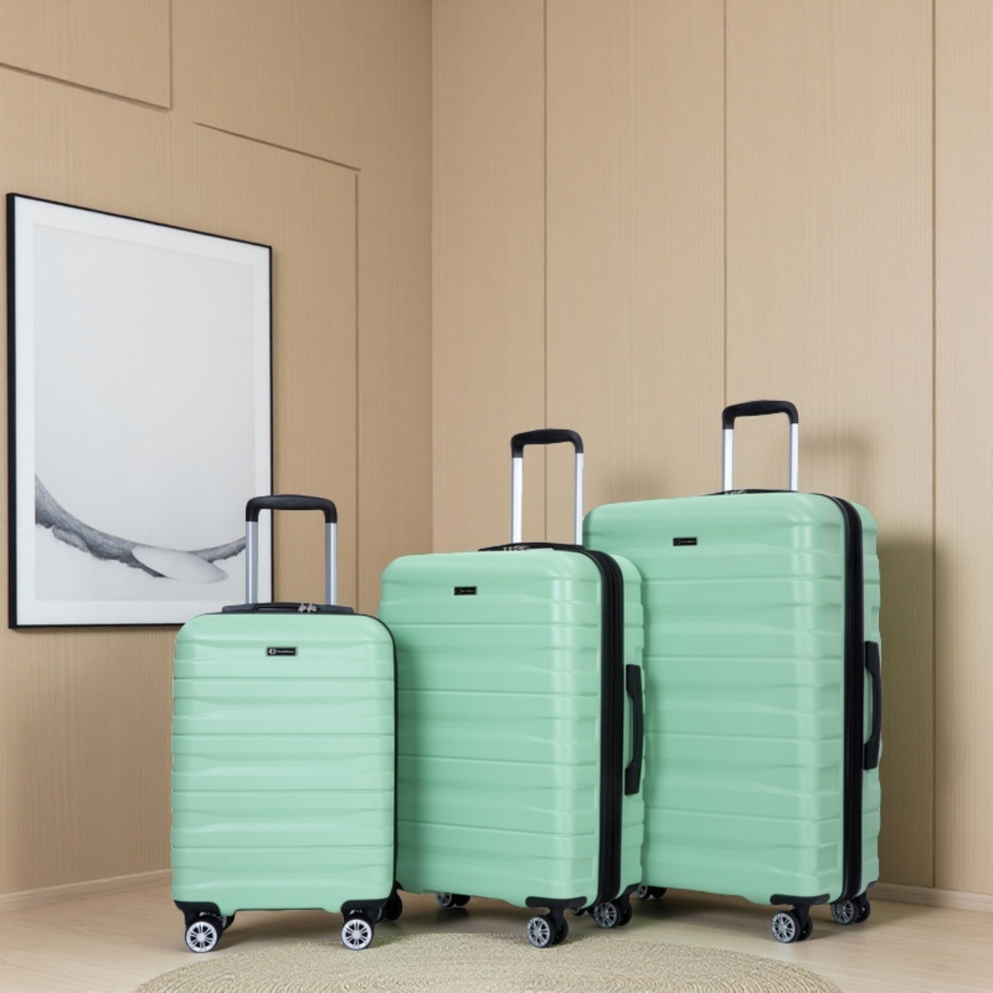 3 Piece Luggage Sets Lightweight & Durable Expandable Suitcase With Two Hooks