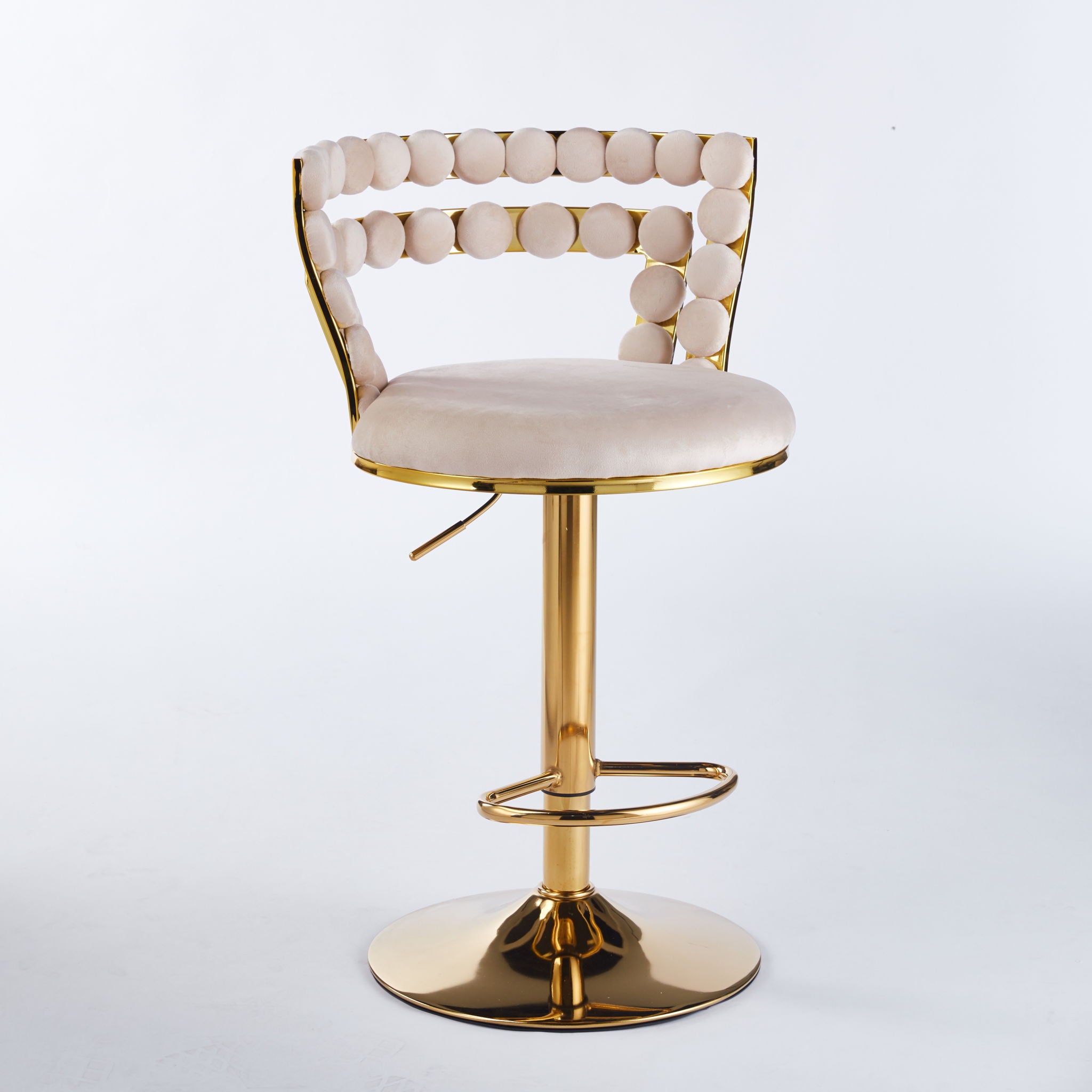 Modern Bar Chair With Iron Tube Legs, Soft Cushions And Comfortable Backrest (Set of 2)
