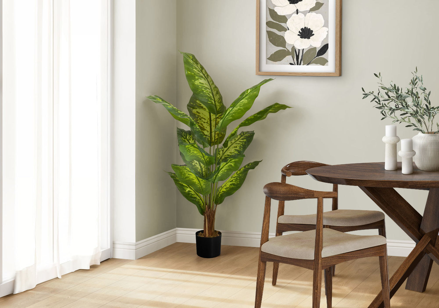 47" Tall, Artificial Plant, Evergreen Tree, Indoor, Faux, Fake, Floor, Greenery, Potted, Real Touch, Decorative - Green / Black