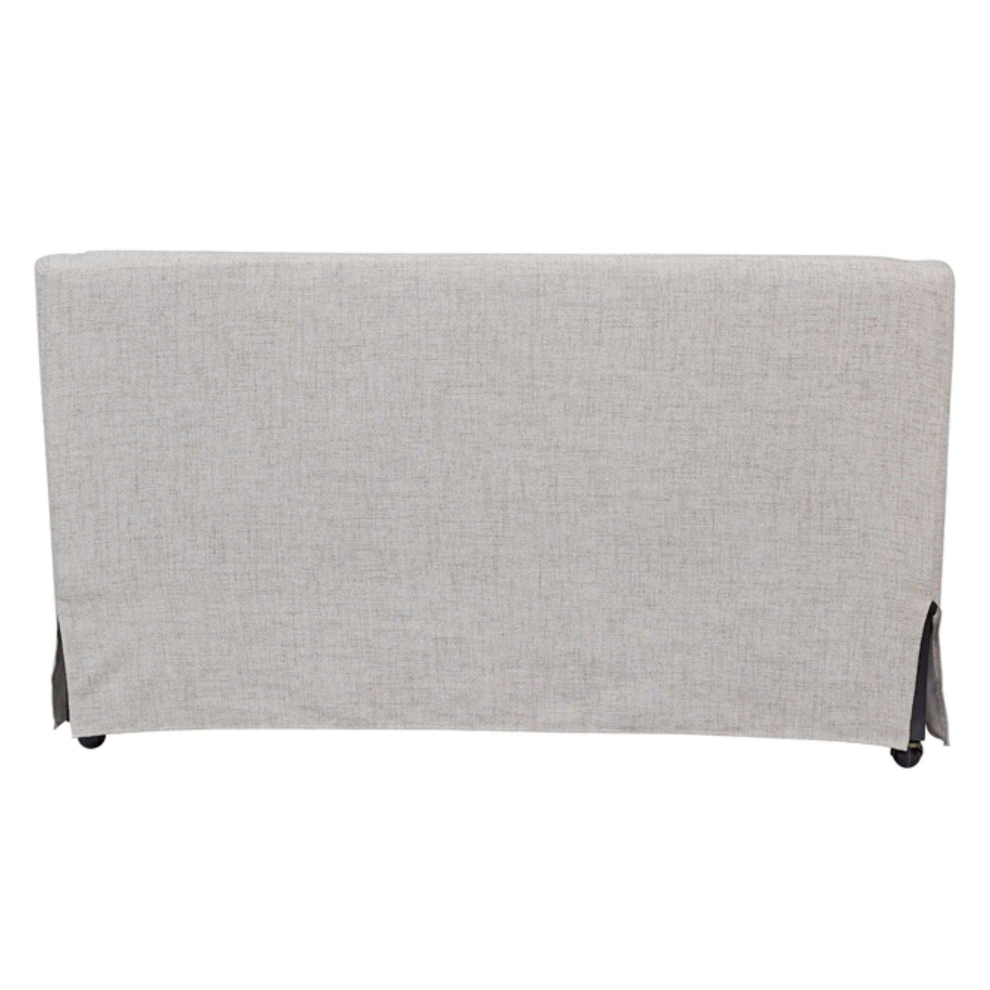 Slip Covered Settee With Casters - Beige
