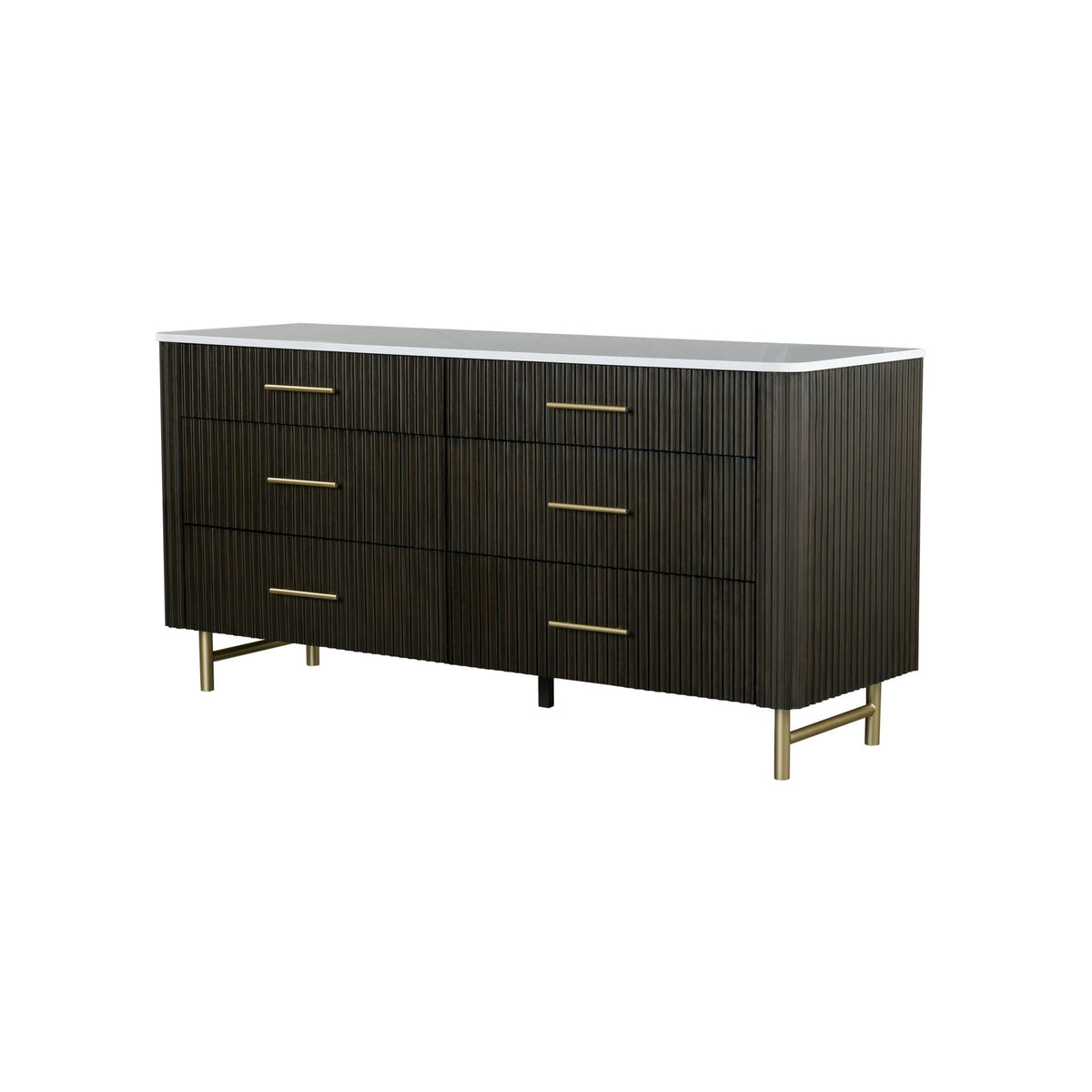 Clayten - Dresser - Espresso / White Marble