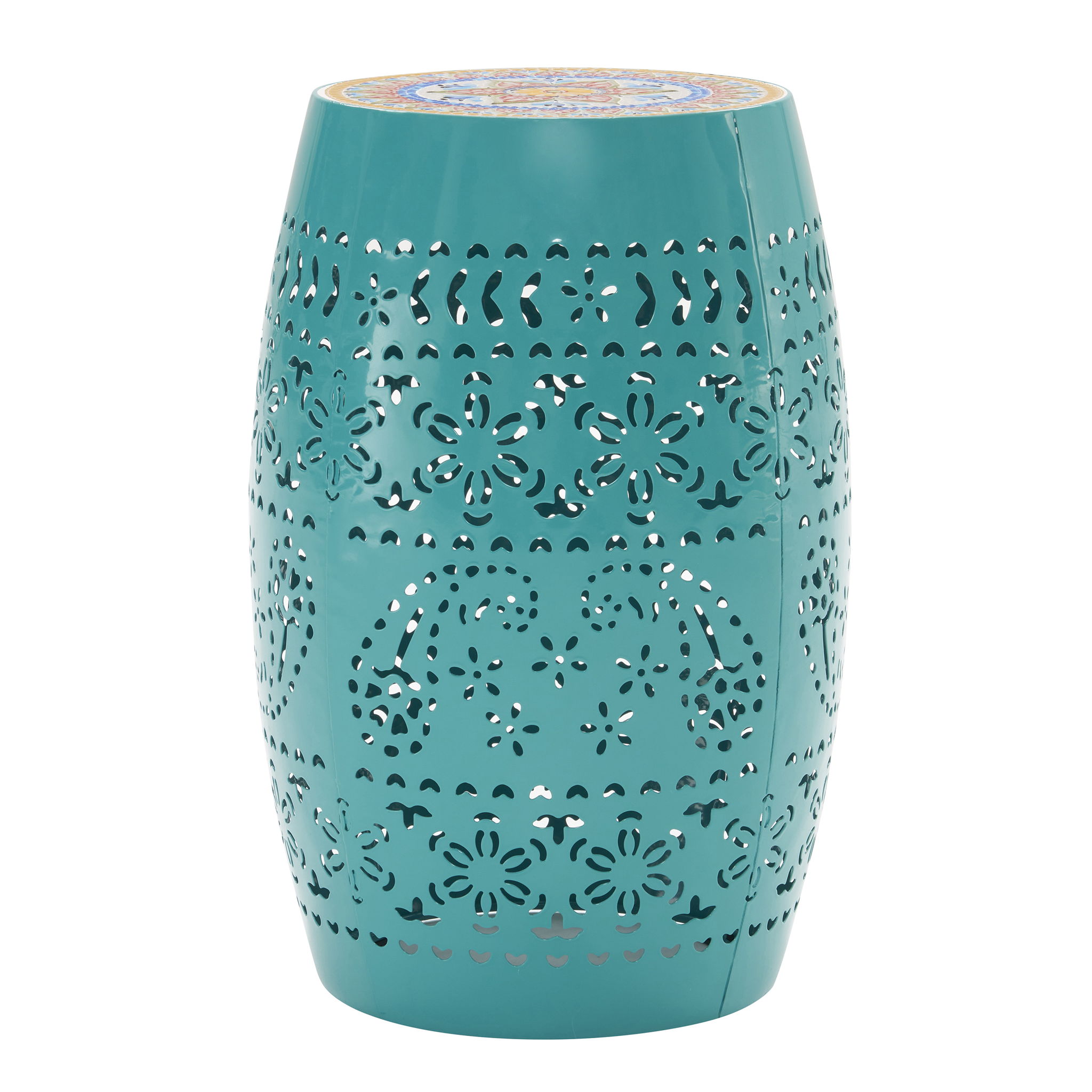 Ruby - Boho Mosaic Side Table With Ceramic Tile Top