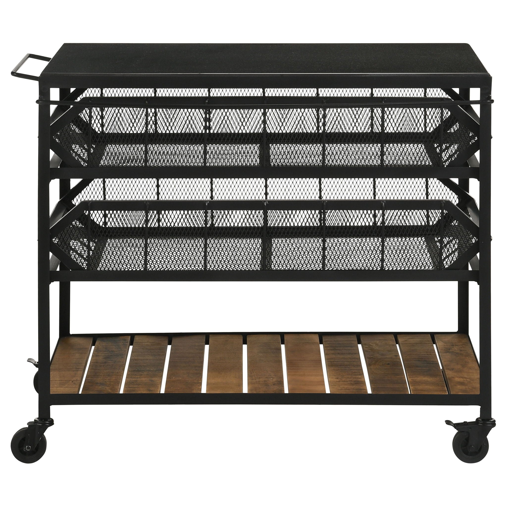 Ingalls - Accent Storage Cart With Casters, Shelves - Black