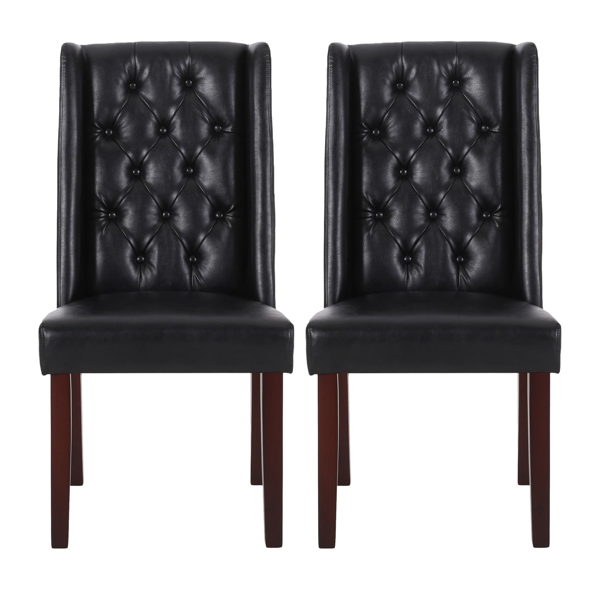 Sophisticated Tufted Dining Chair With High Back Design